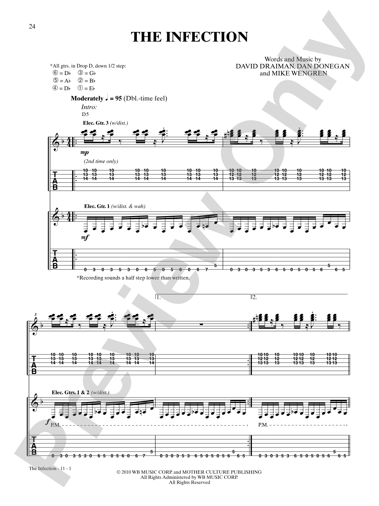 The Infection: Authentic Guitar TAB