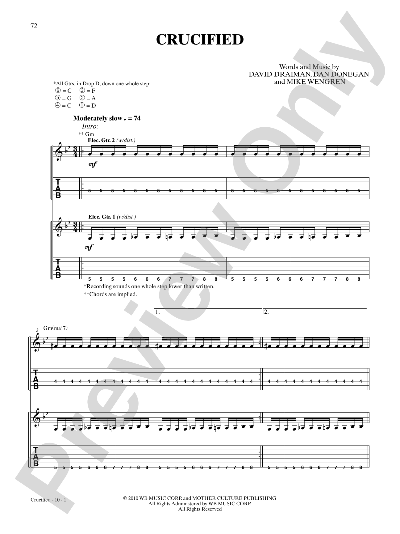Crucified: Authentic Guitar TAB