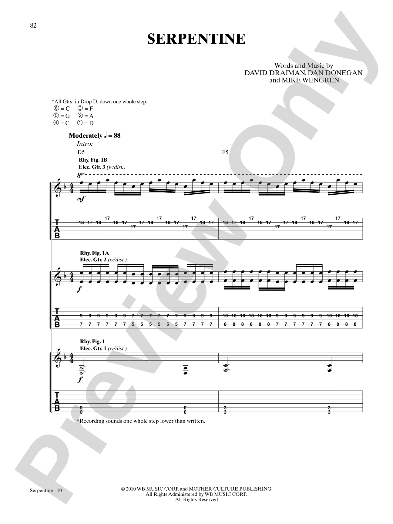 Serpentine: Authentic Guitar TAB