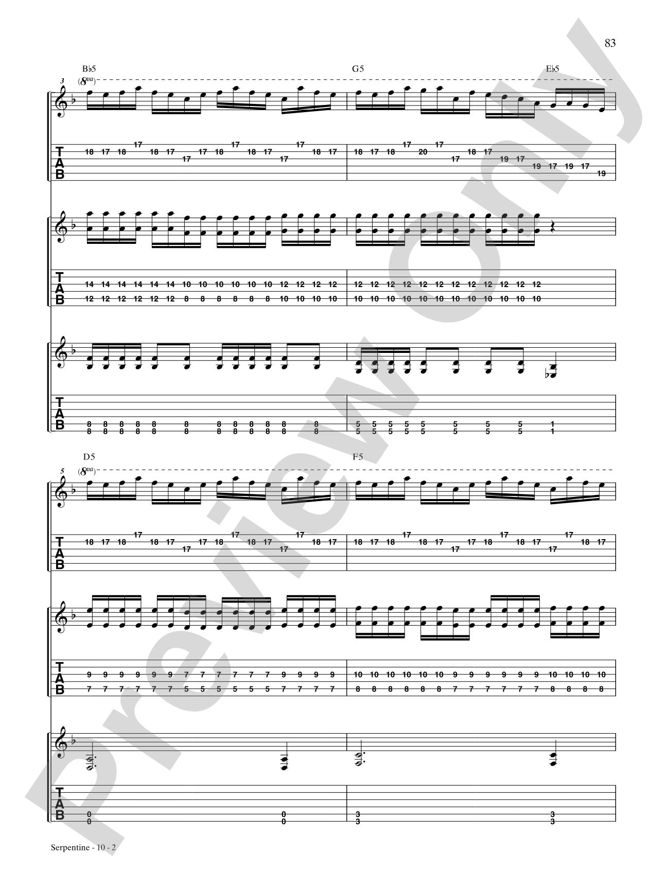 Serpentine: Authentic Guitar TAB
