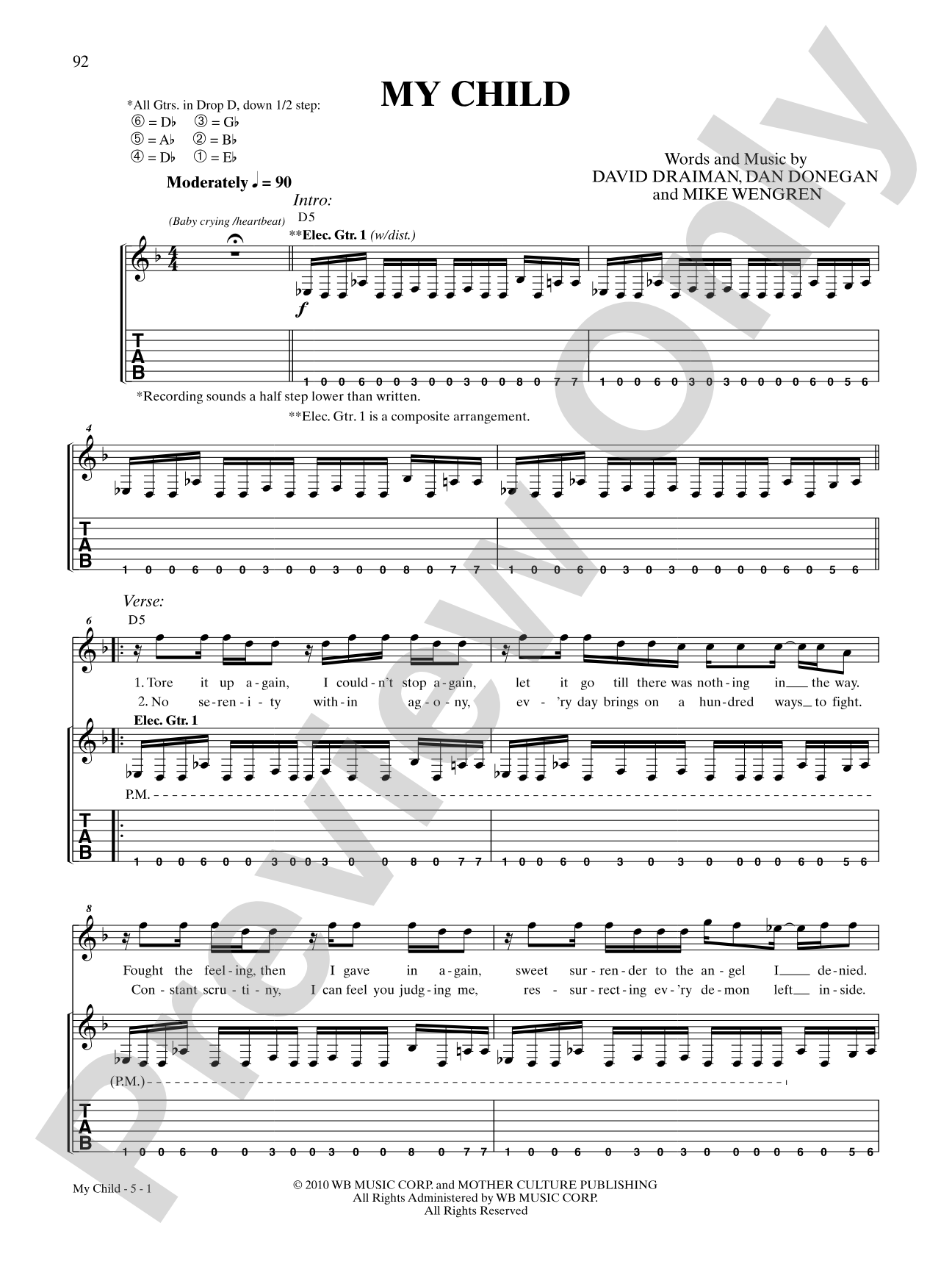 My Child: Authentic Guitar TAB