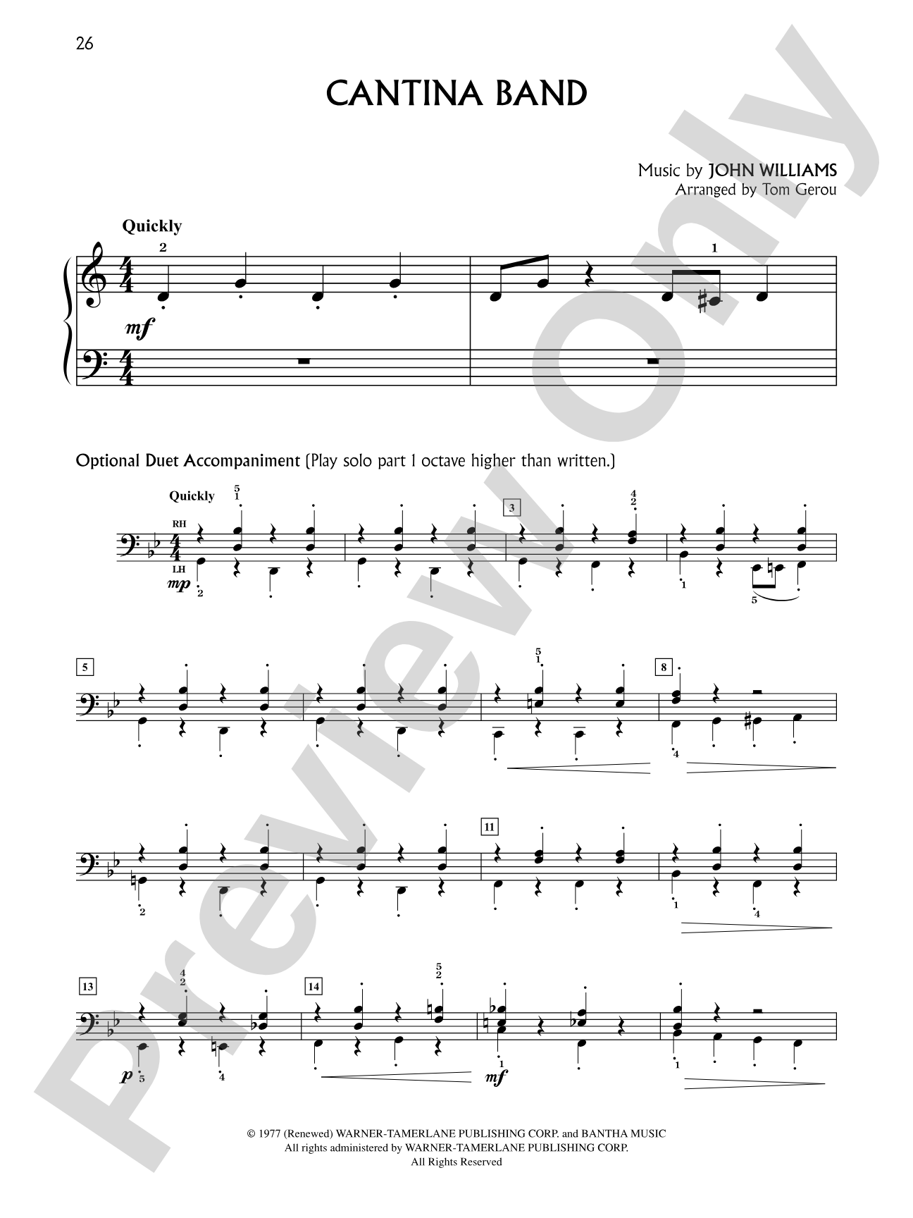 Cantina Band (from "Star Wars Episode IV: A New Hope"): Five Finger Piano