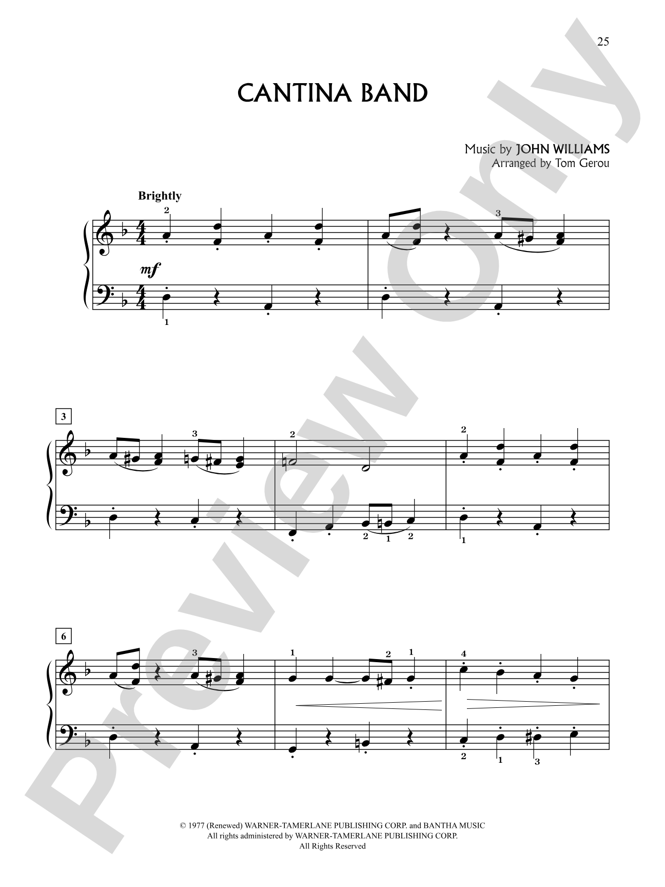 Cantina Band (from "Star Wars Episode IV: A New Hope"): Big Note Piano