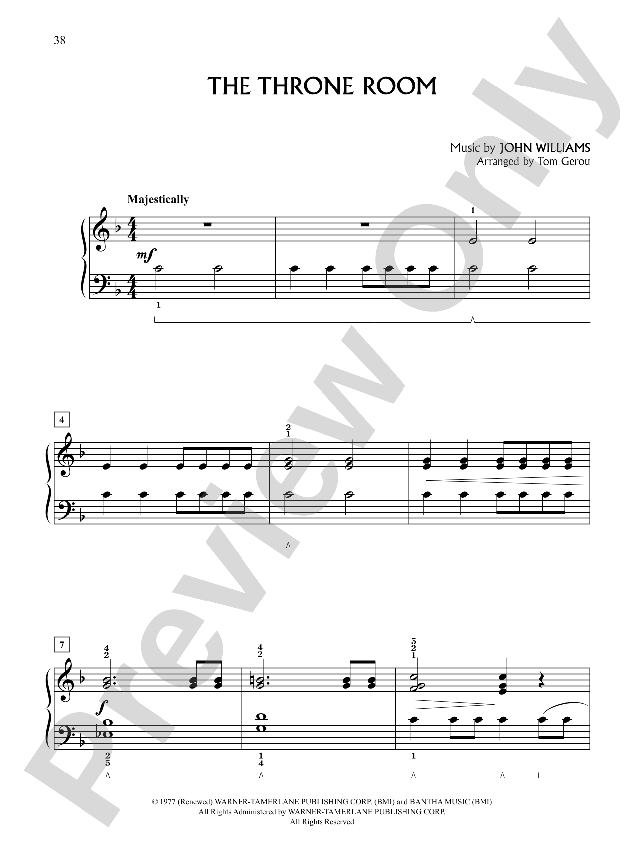 The Throne Room (from "Star Wars"): Big Note Piano