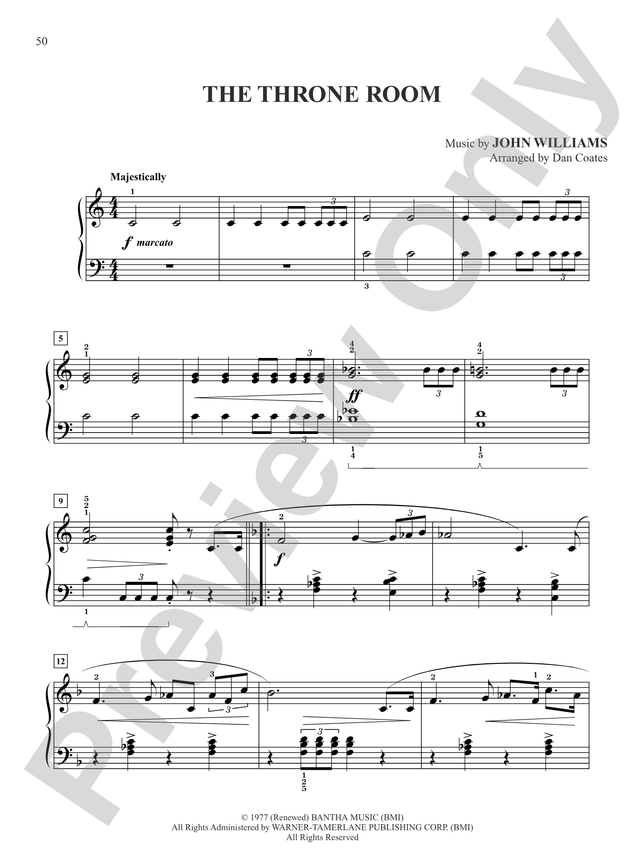 The Throne Room (from "Star Wars"): Easy Piano