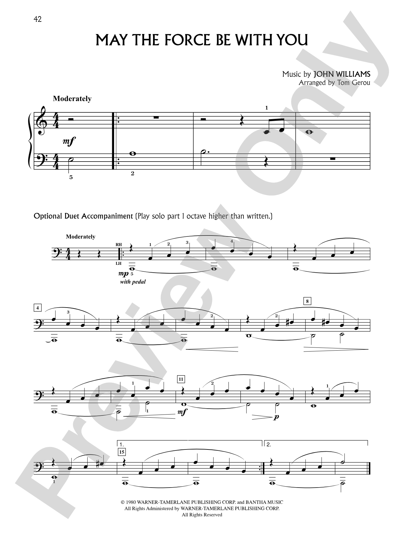 May the Force Be With You (from "Star Wars Episode V: The Empire Strikes Back"): Five Finger Piano