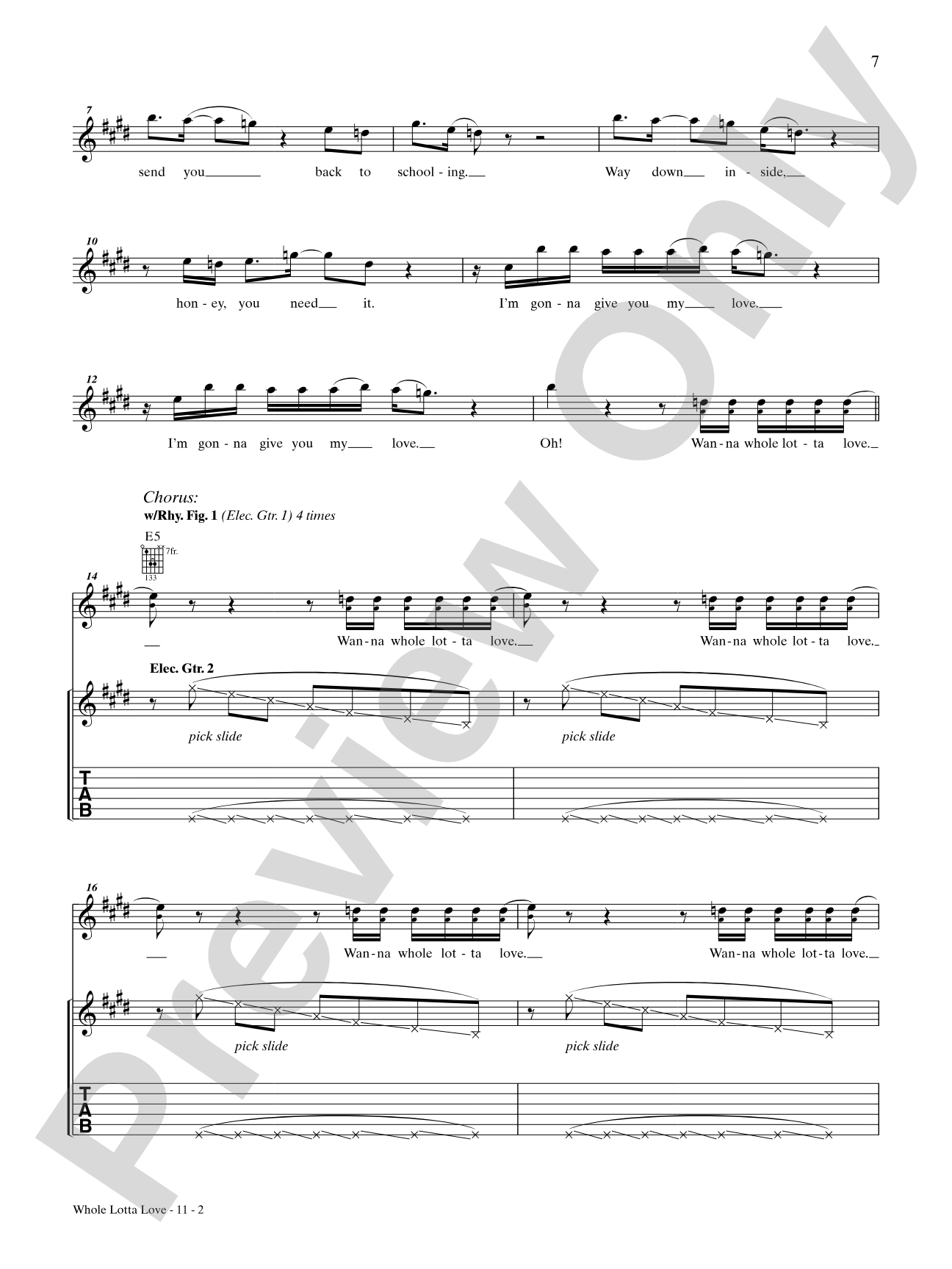 Whole Lotta love: Authentic Guitar TAB