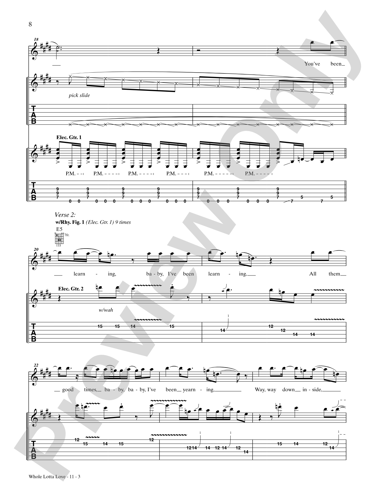 Whole Lotta love: Authentic Guitar TAB