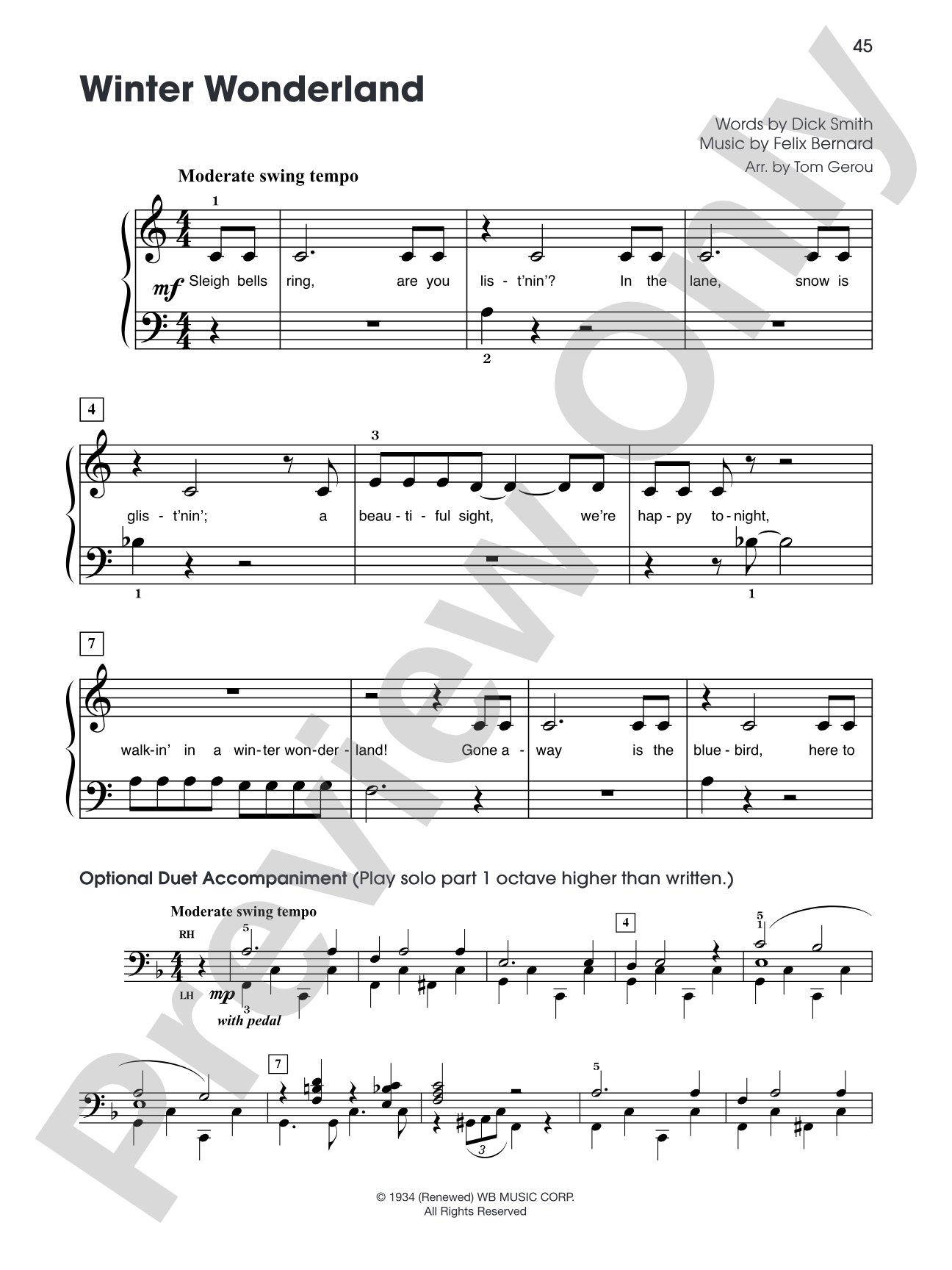 Winter Wonderland (from "The Polar Express"): Five Finger Piano