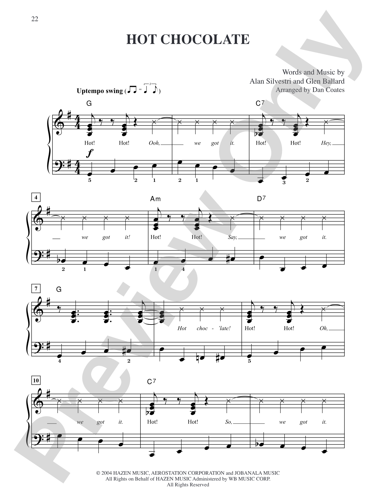 Hot Chocolate (from "The Polar Express"): Easy Piano