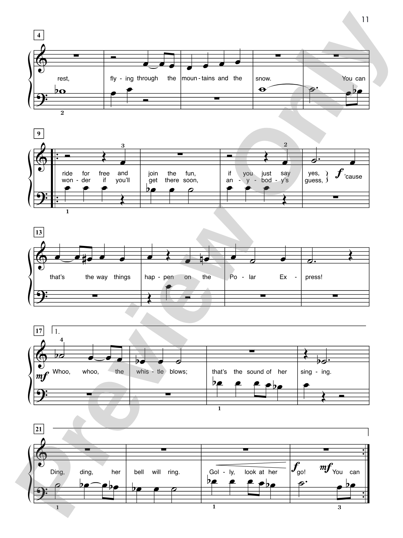 The Polar Express (from "The Polar Express"): Five Finger Piano