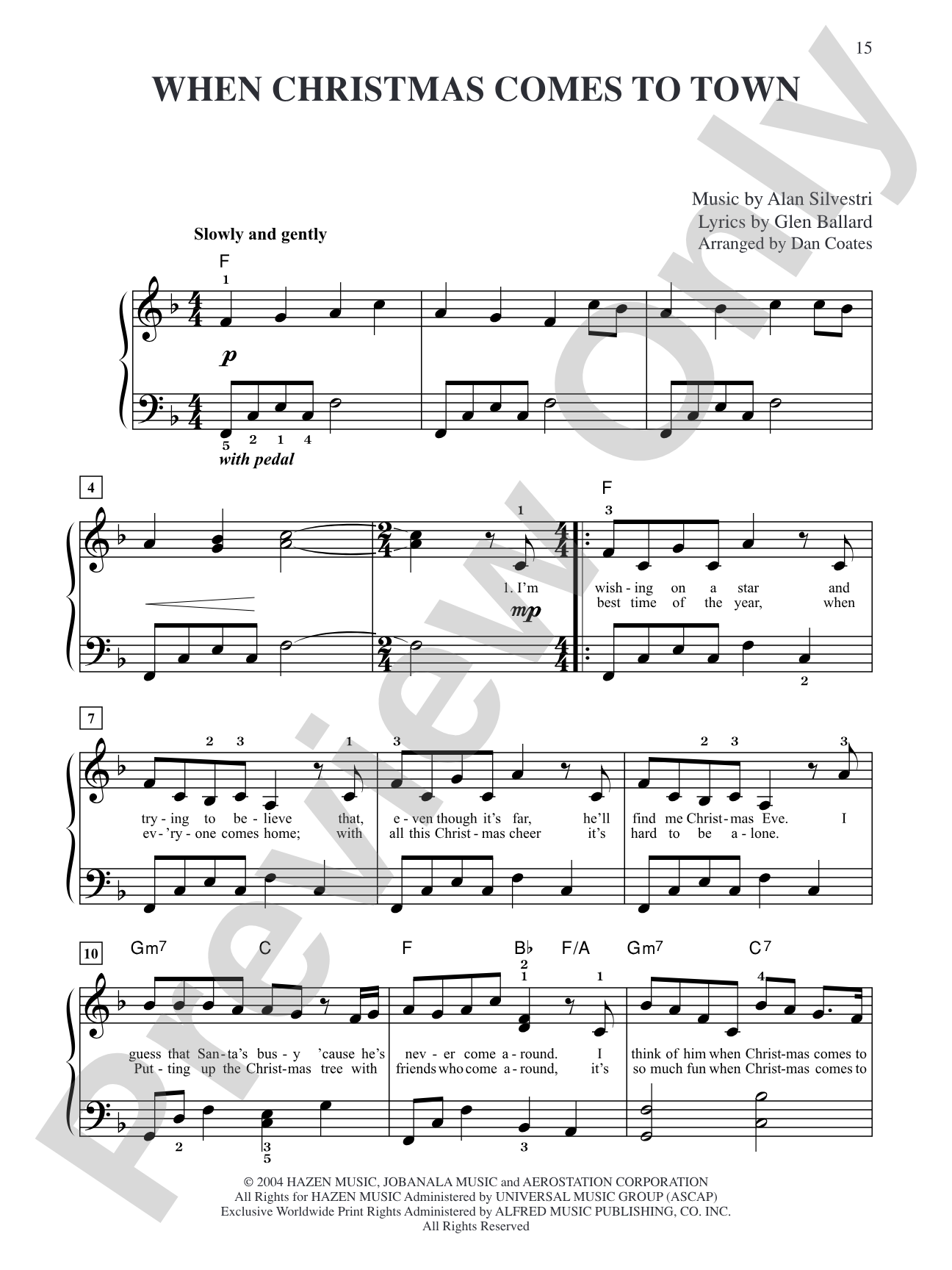 When Christmas Comes to Town (from "The Polar Express"): Easy Piano