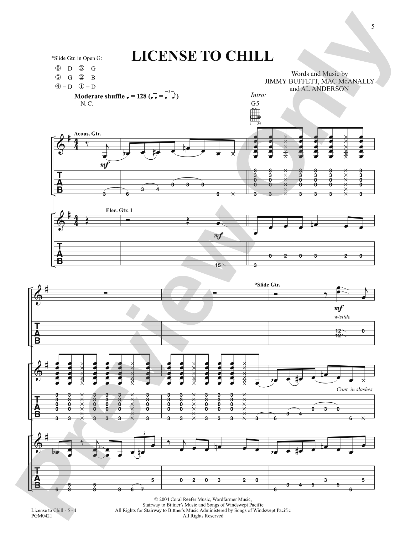 License to Chill: Authentic Guitar TAB