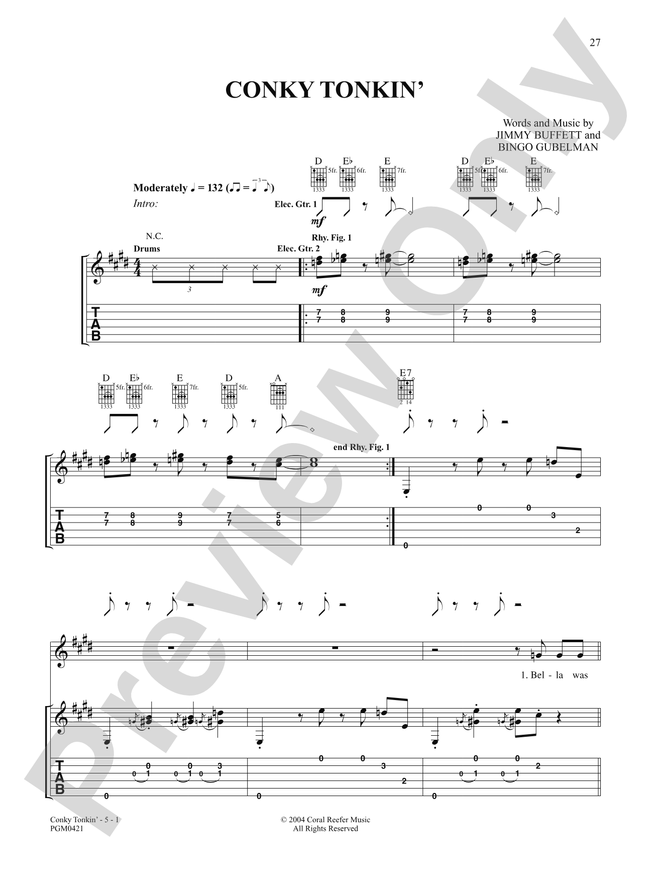 Conky Tonkin': Authentic Guitar TAB
