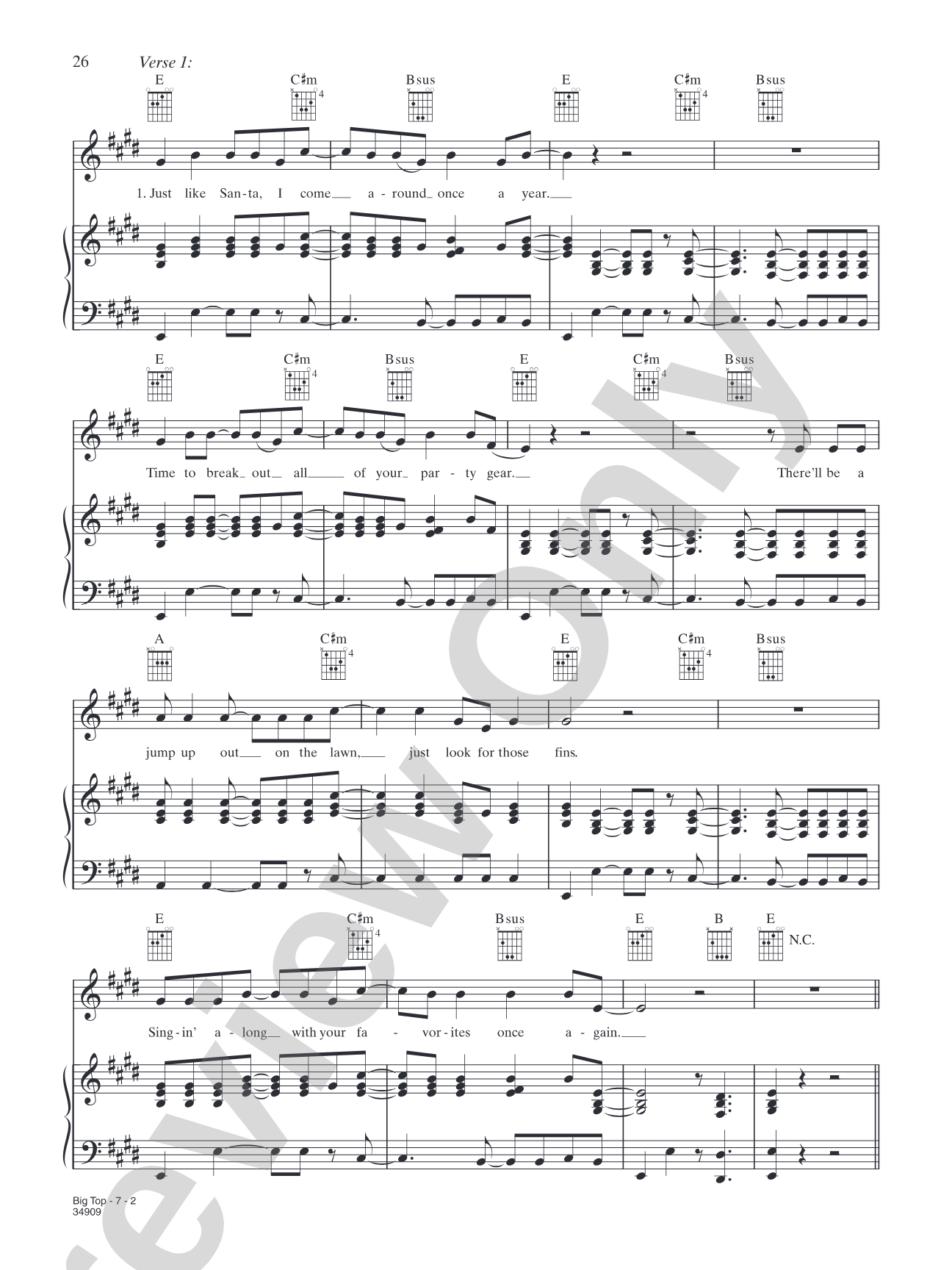 Big Top: Piano/Vocal/Chords