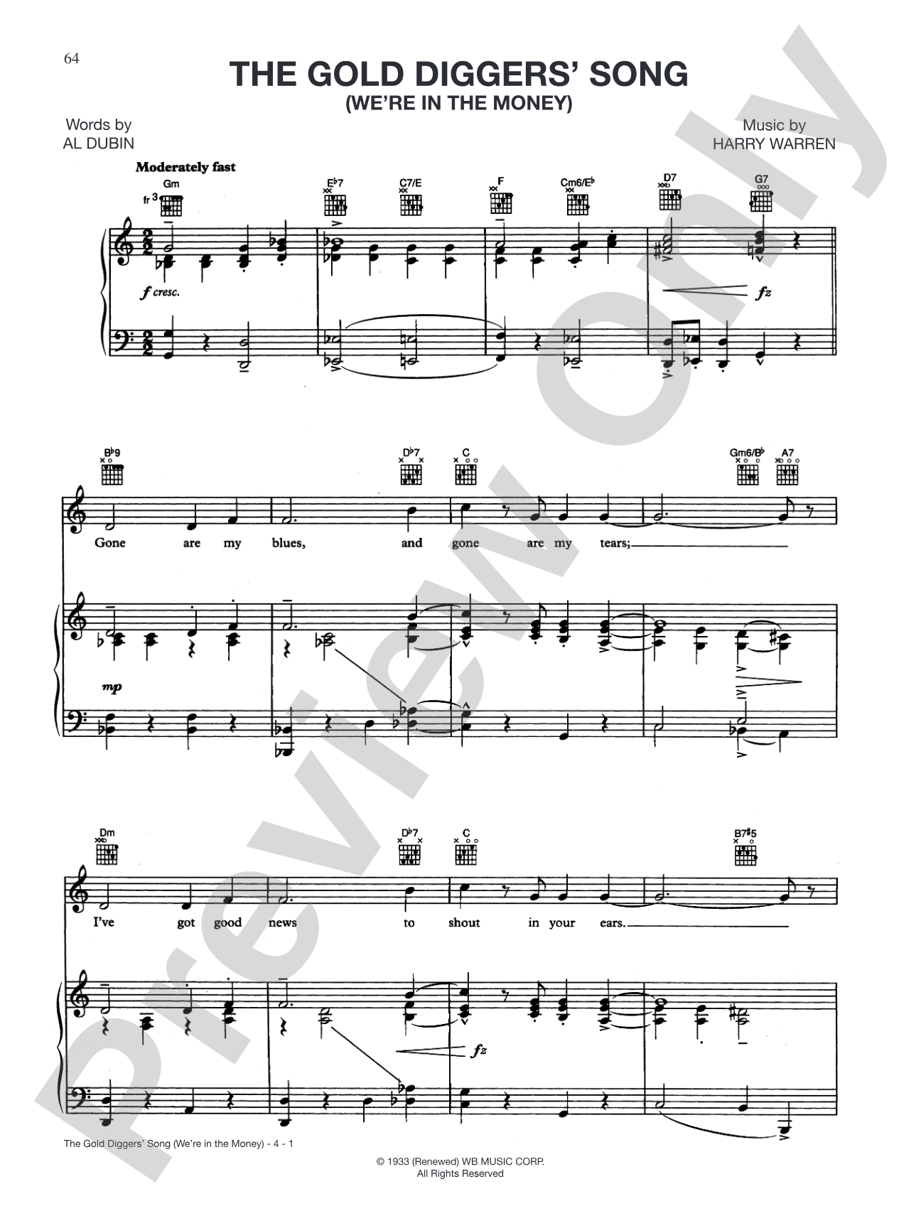 The Gold Digger's Song (from "Merrie Melodies & Looney Tunes"): Piano/Vocal/Chords