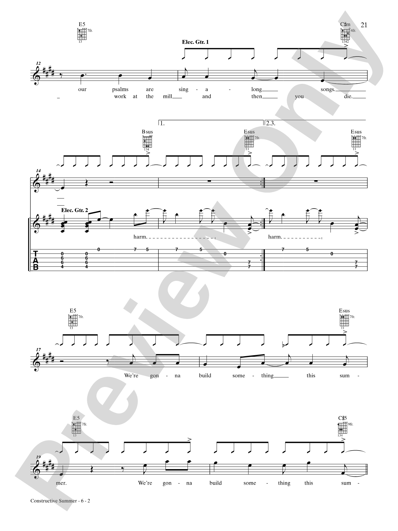 Constructive Summer: Authentic Guitar TAB