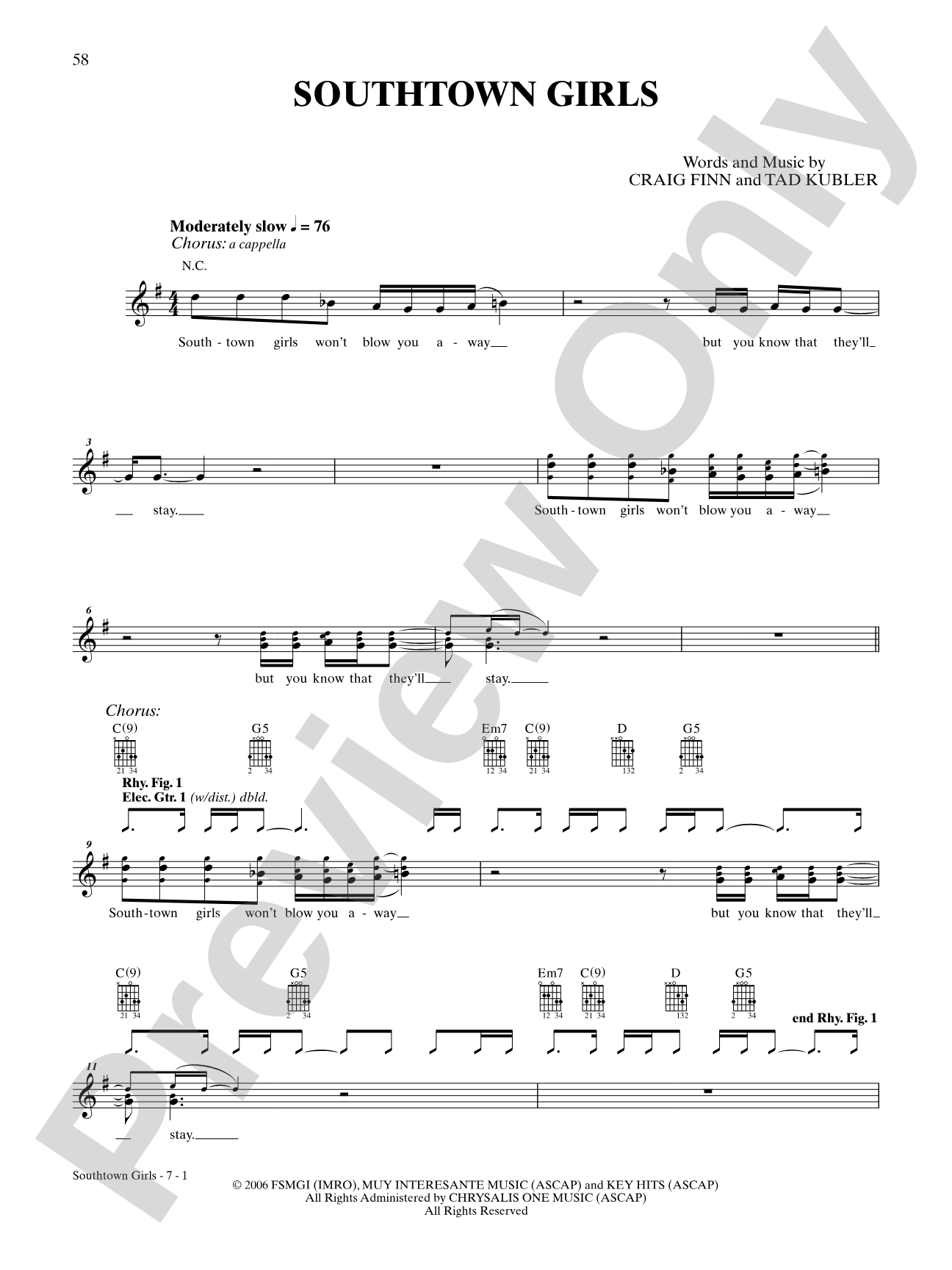 Southtown Girls: Authentic Guitar TAB