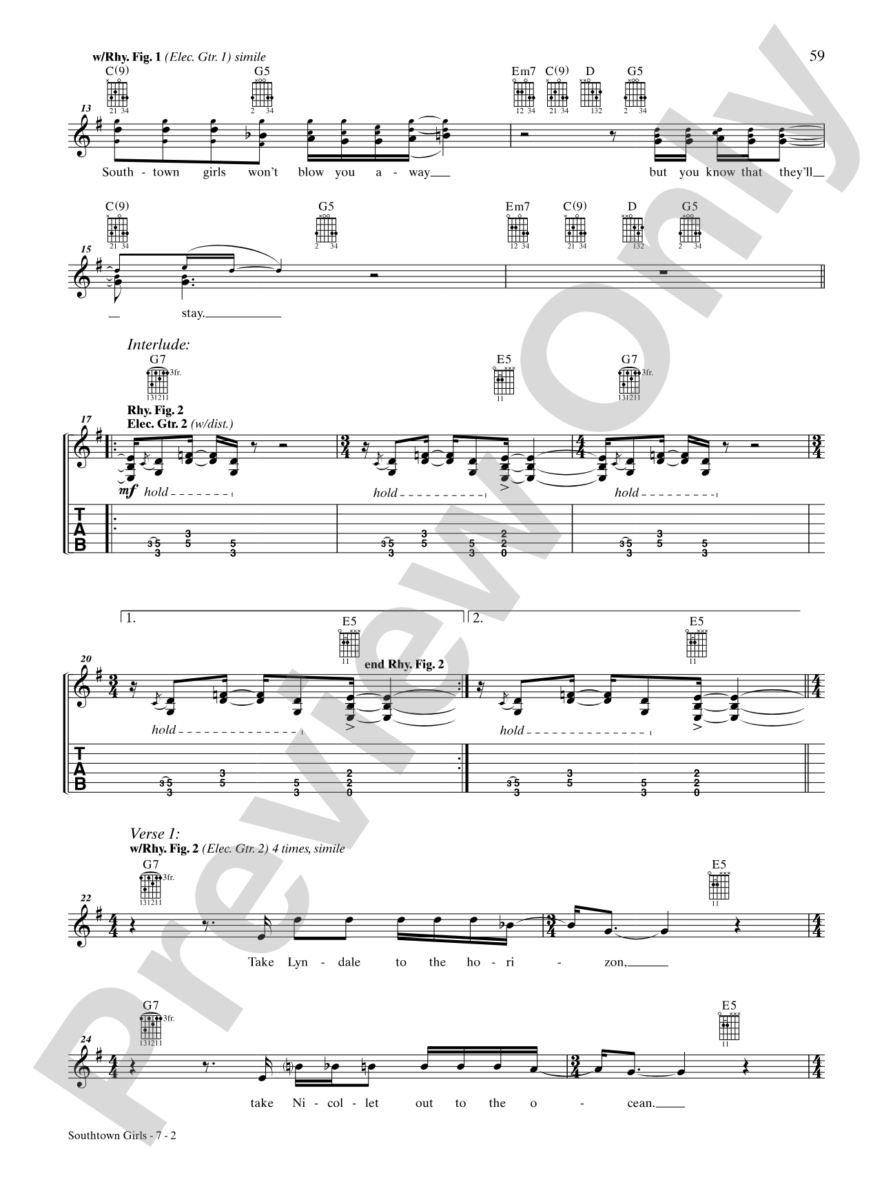 Southtown Girls: Authentic Guitar TAB