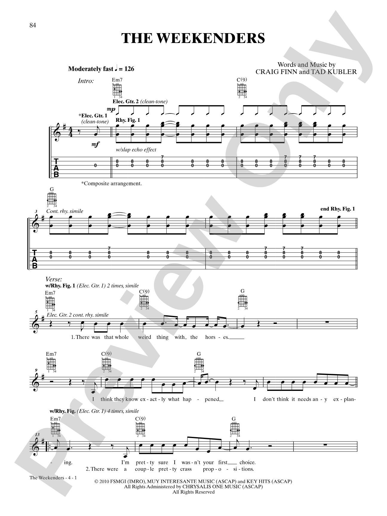 The Weekenders: Authentic Guitar TAB