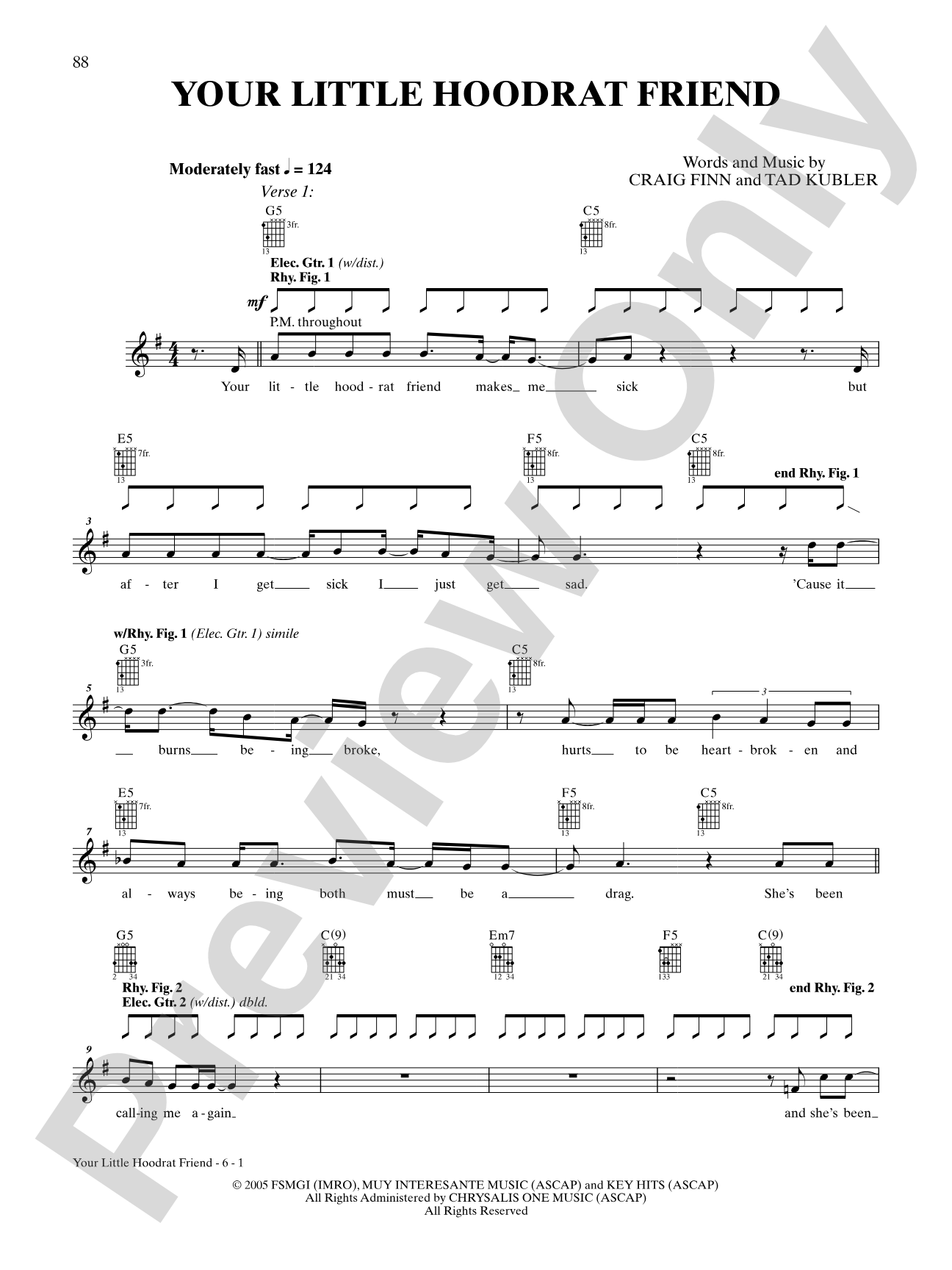Your Little Hoodrat Friend: Authentic Guitar TAB