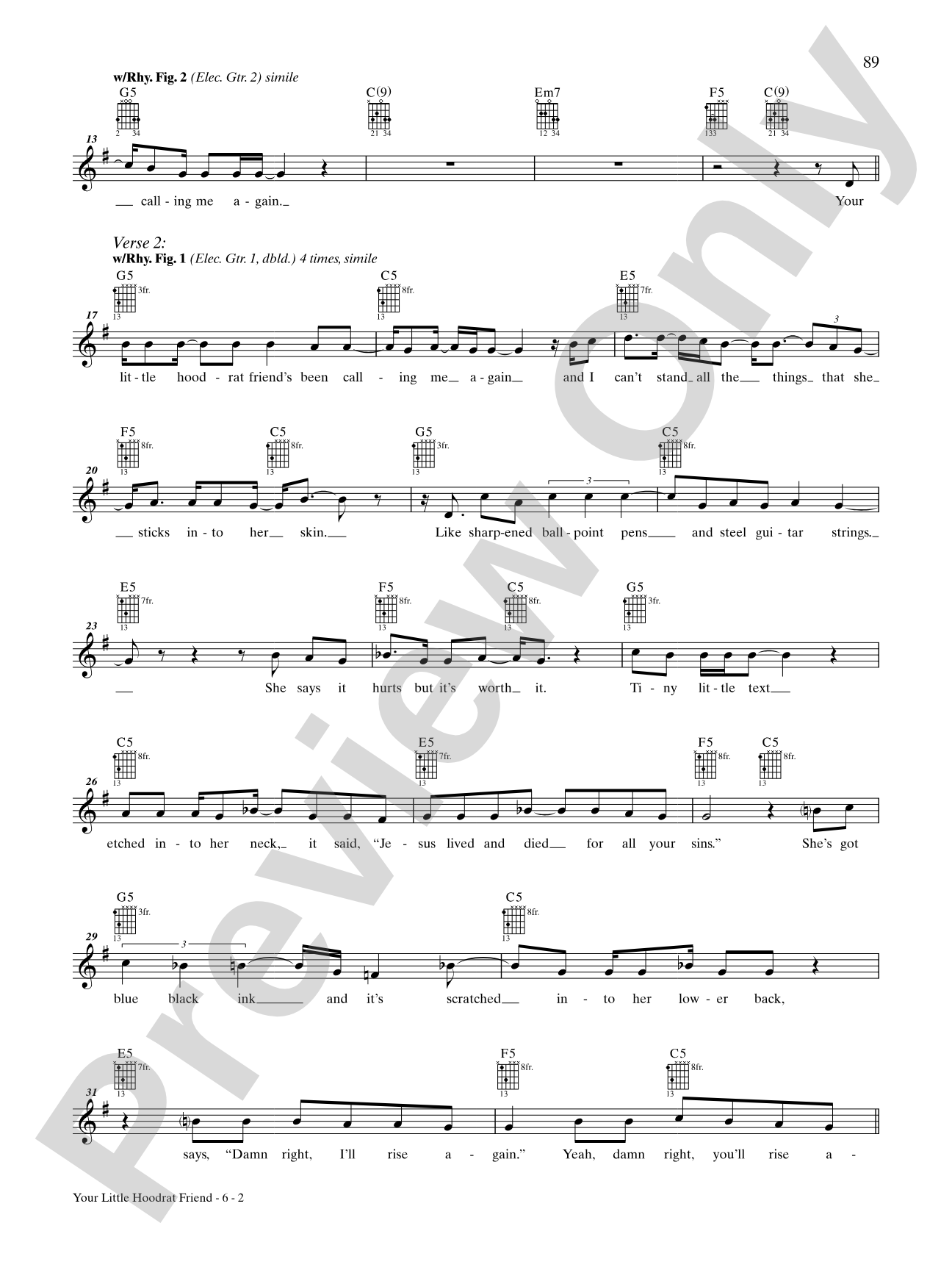 Your Little Hoodrat Friend: Authentic Guitar TAB
