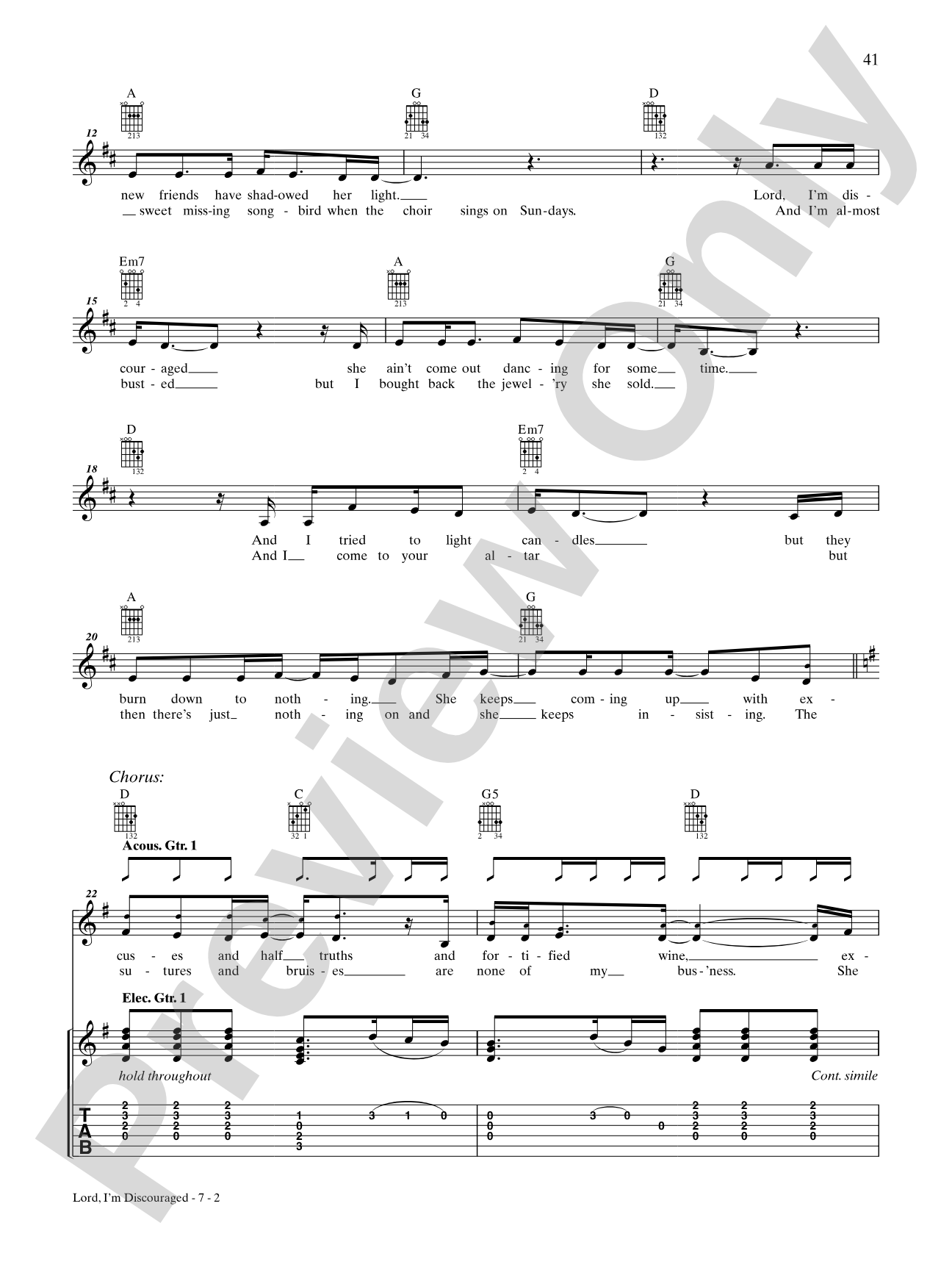 Lord, I'm Discouraged: Authentic Guitar TAB