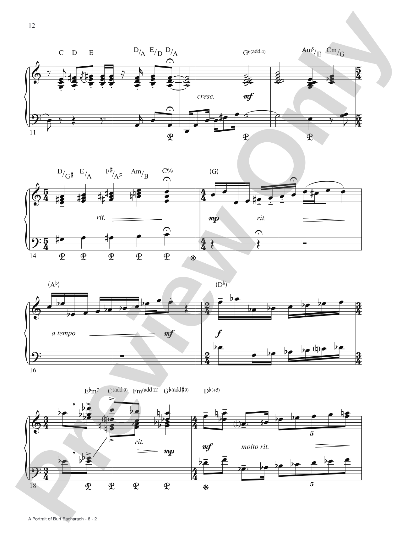 A Portrait of Burt Bacharach: Piano