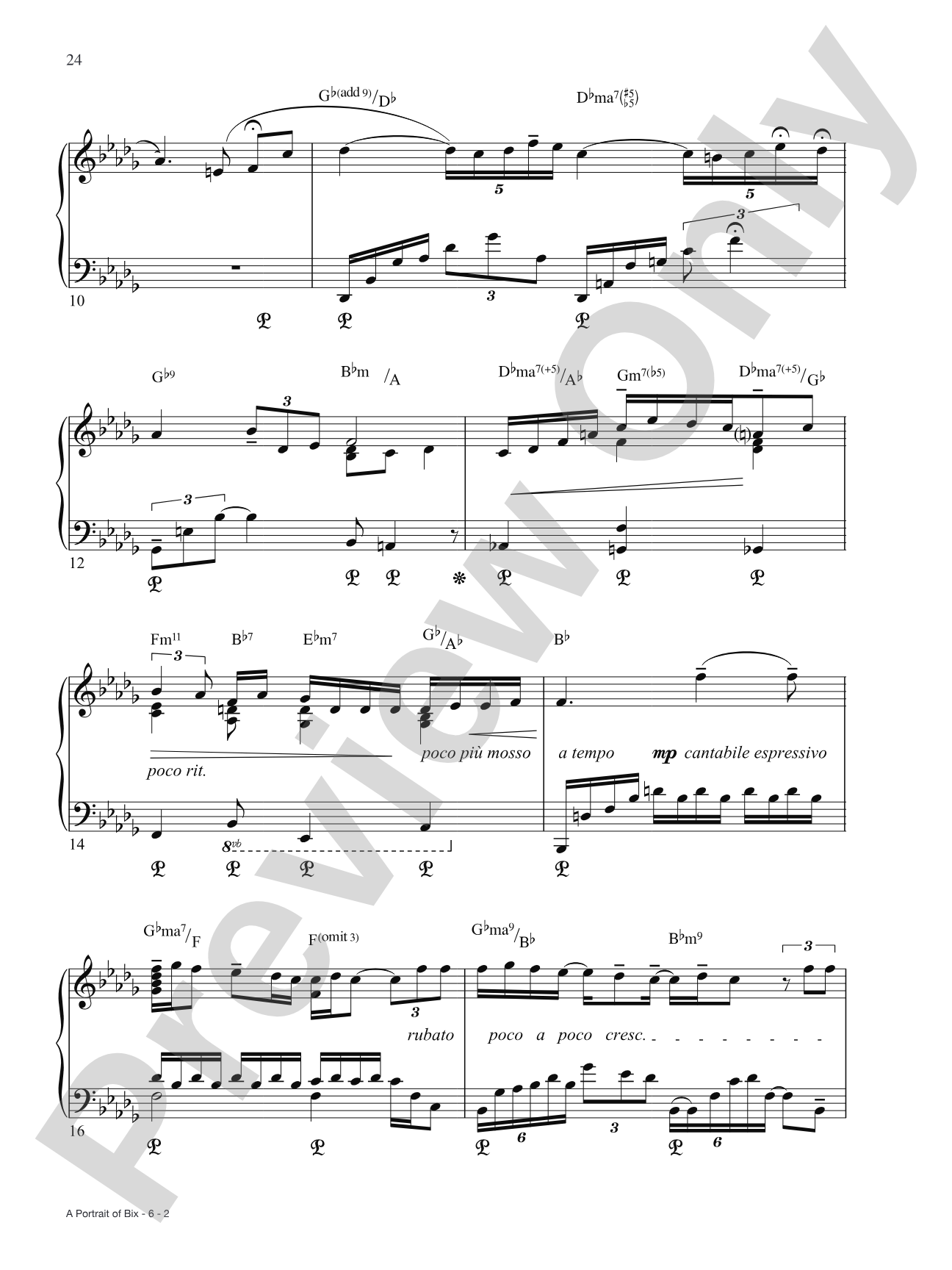 A Portrait of Bix: Piano