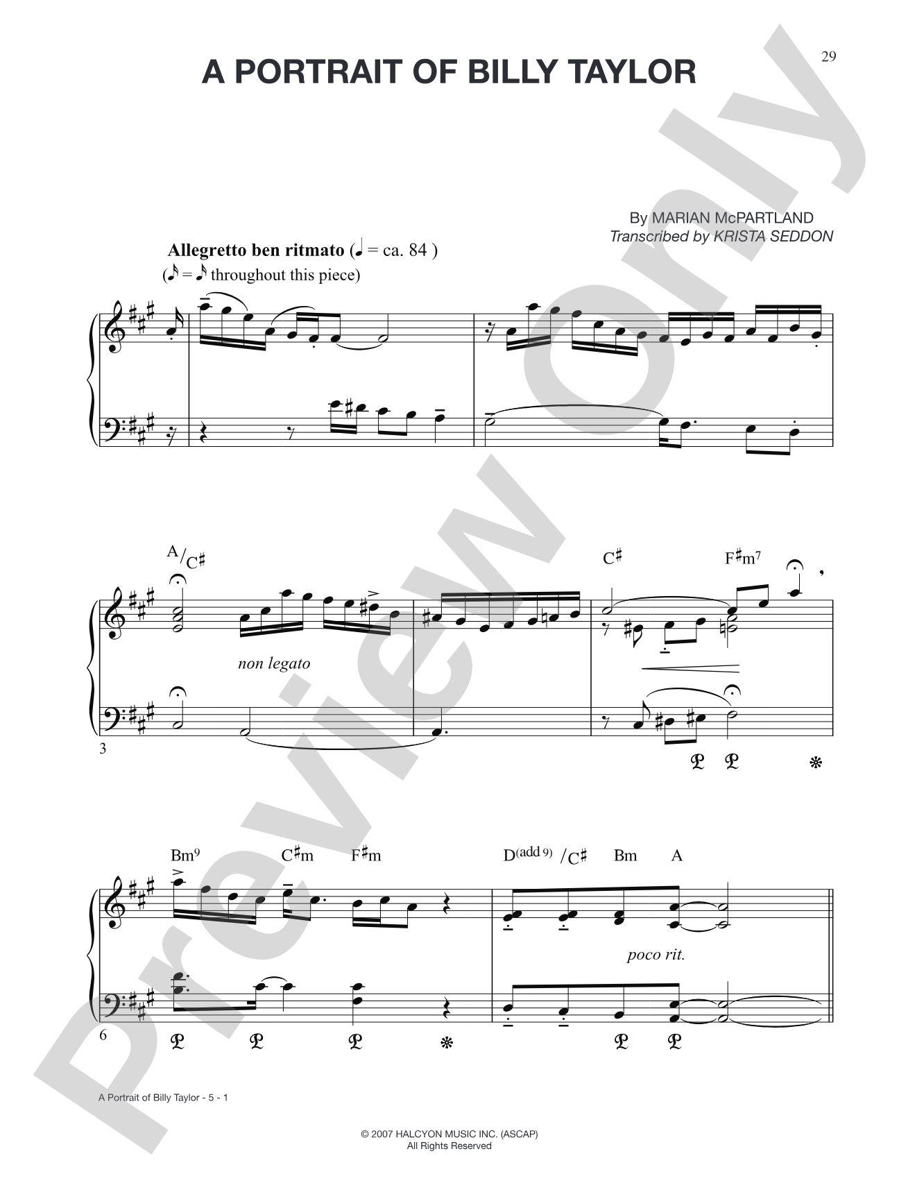 A Portrait of Billy Taylor: Piano