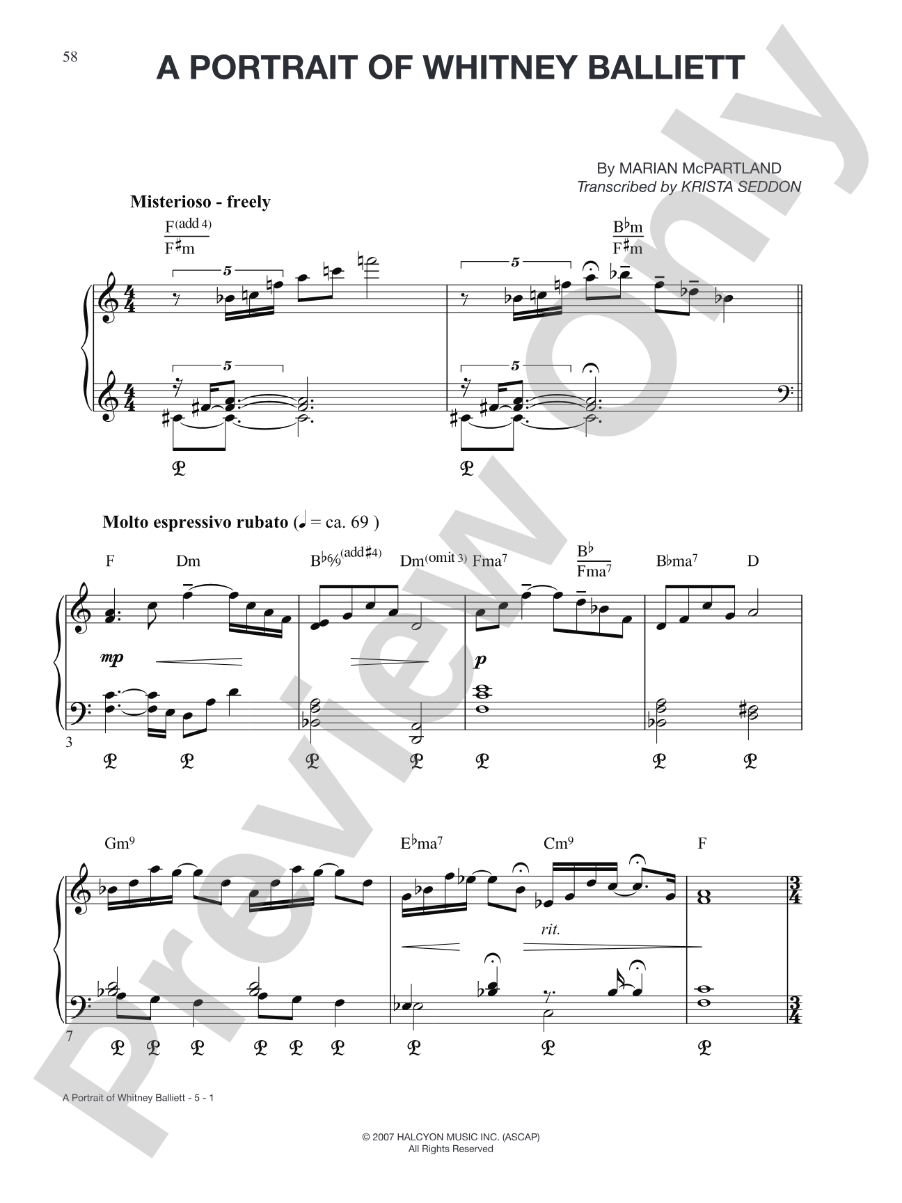 A Portrait of Whitney Balliett: Piano