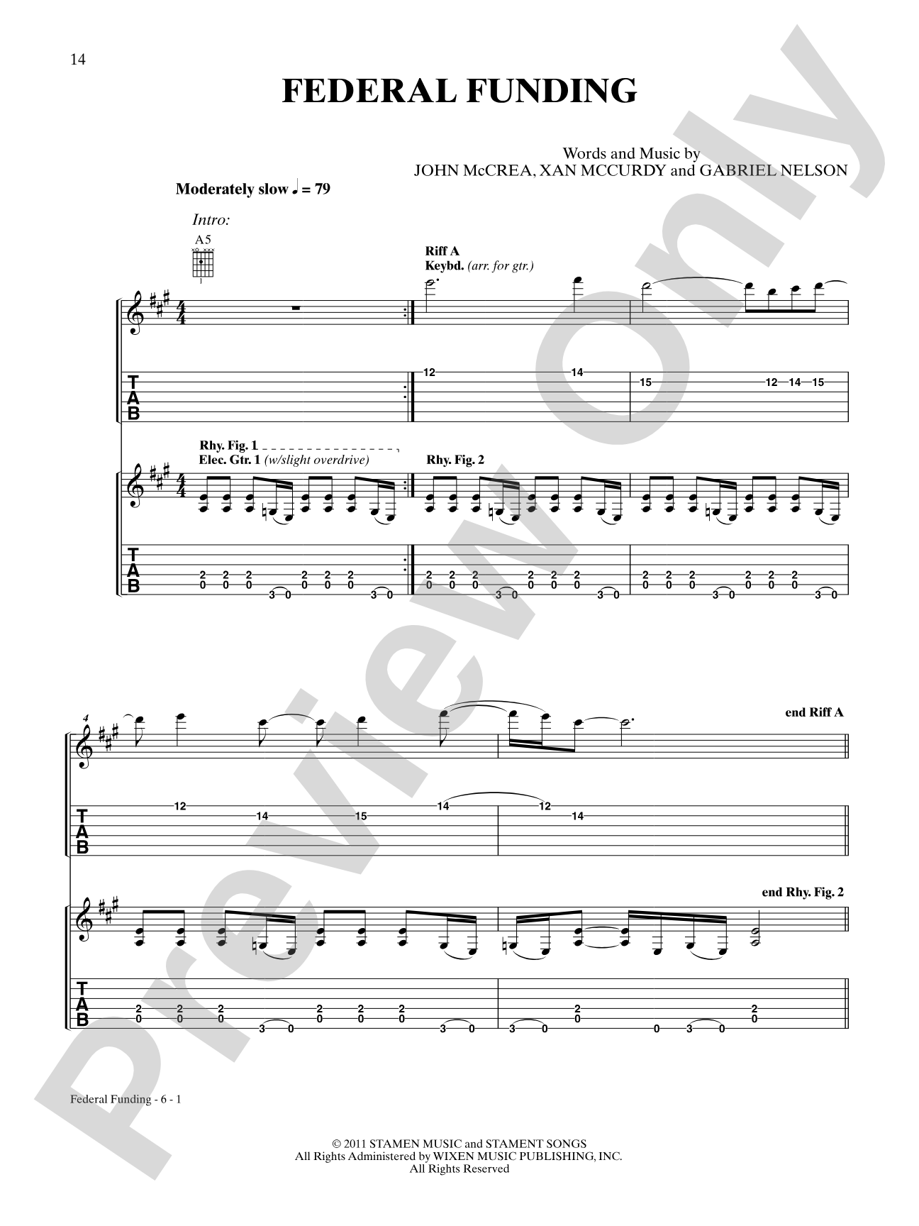Federal Funding: Authentic Guitar TAB