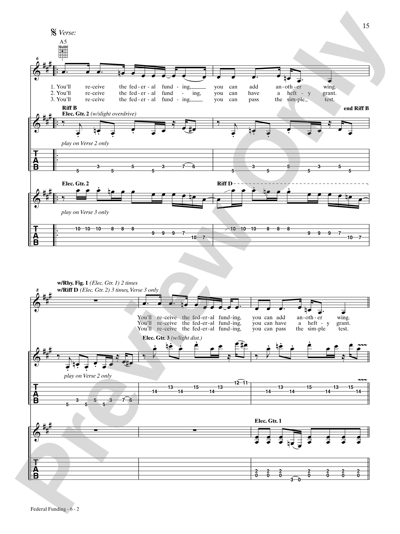 Federal Funding: Authentic Guitar TAB