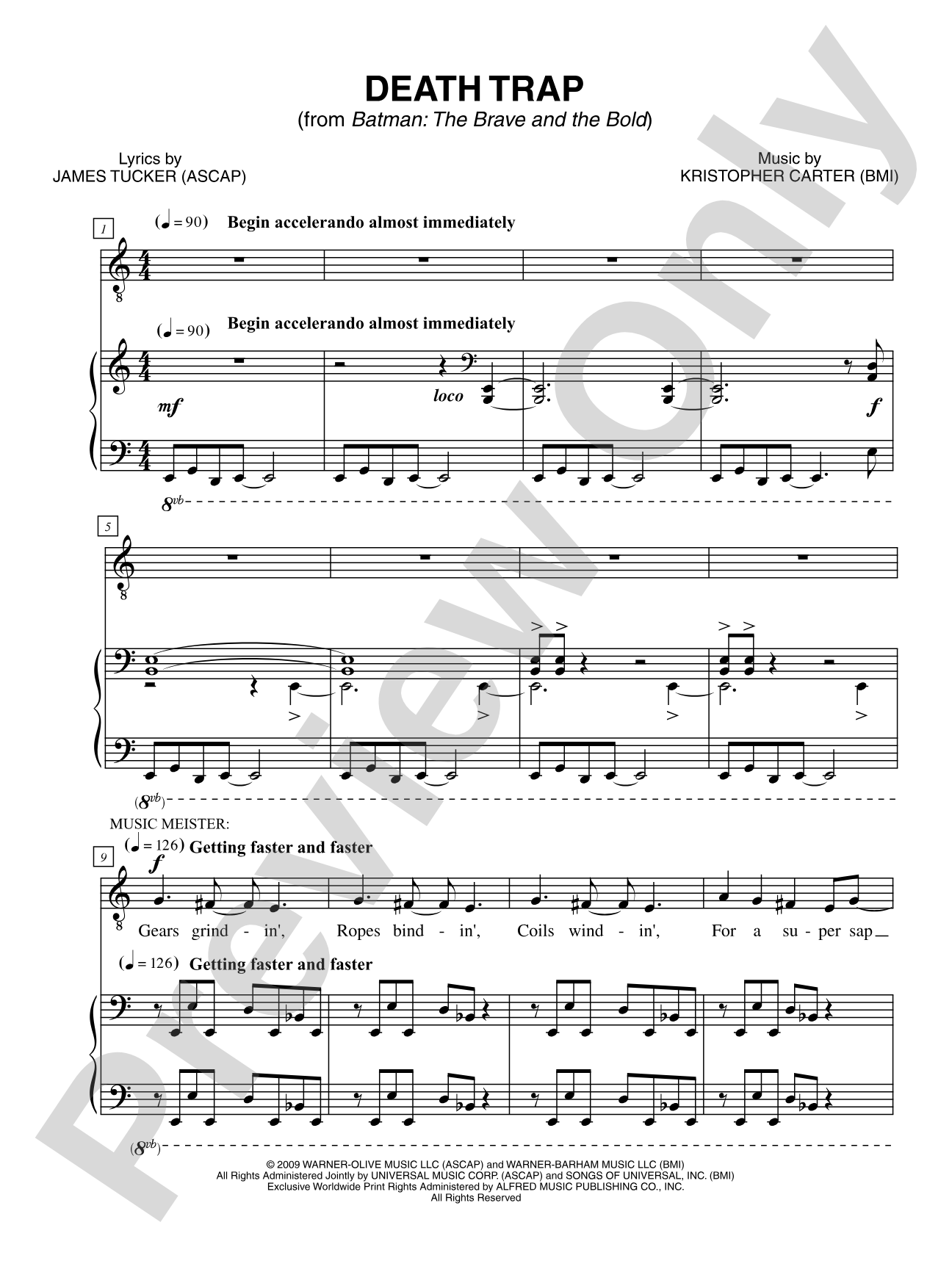 Death Trap (from "Batman: The Brave and the Bold"): Piano/Vocal/Chords