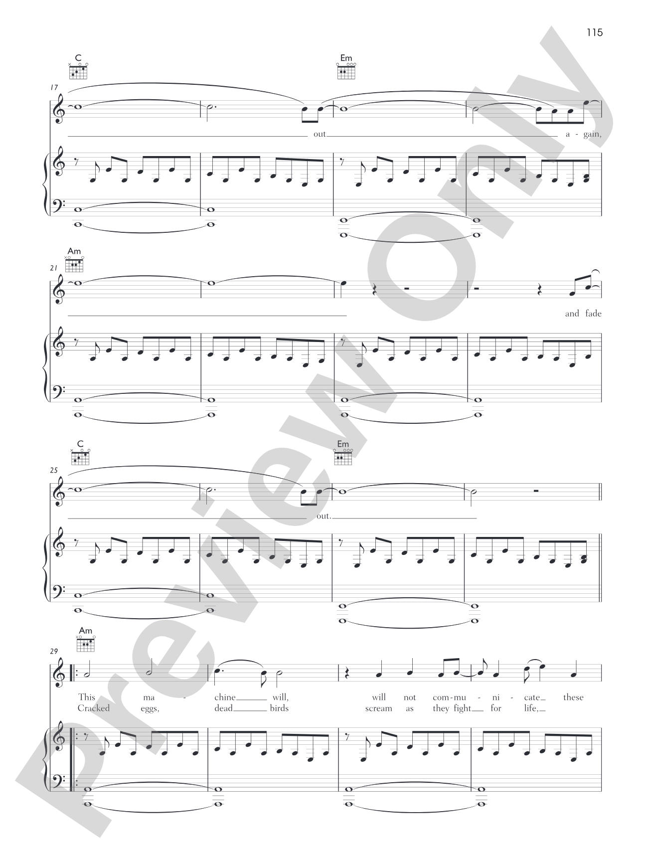 Street Spirit (Fade Out): Piano/Vocal/Chords