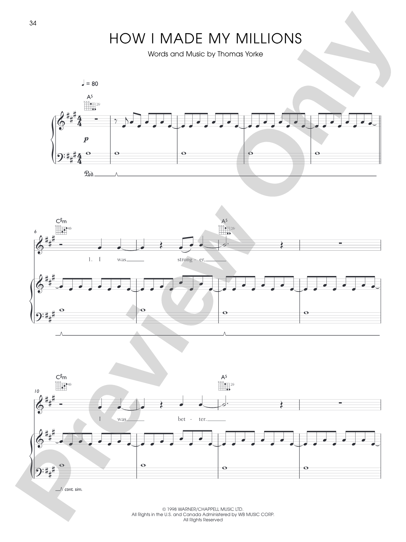 How I Made My Millions: Piano/Vocal/Chords