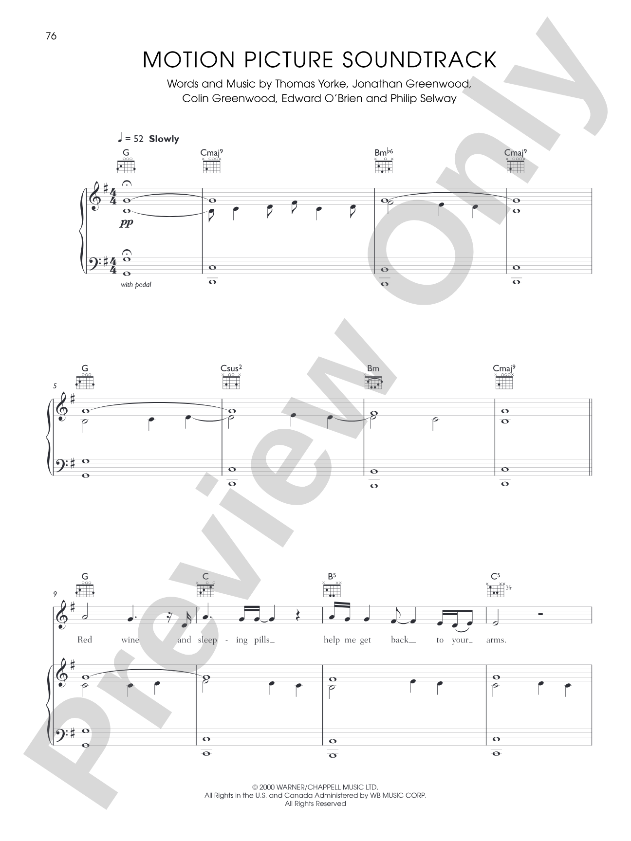 Motion Picture Soundtrack: Piano/Vocal/Chords