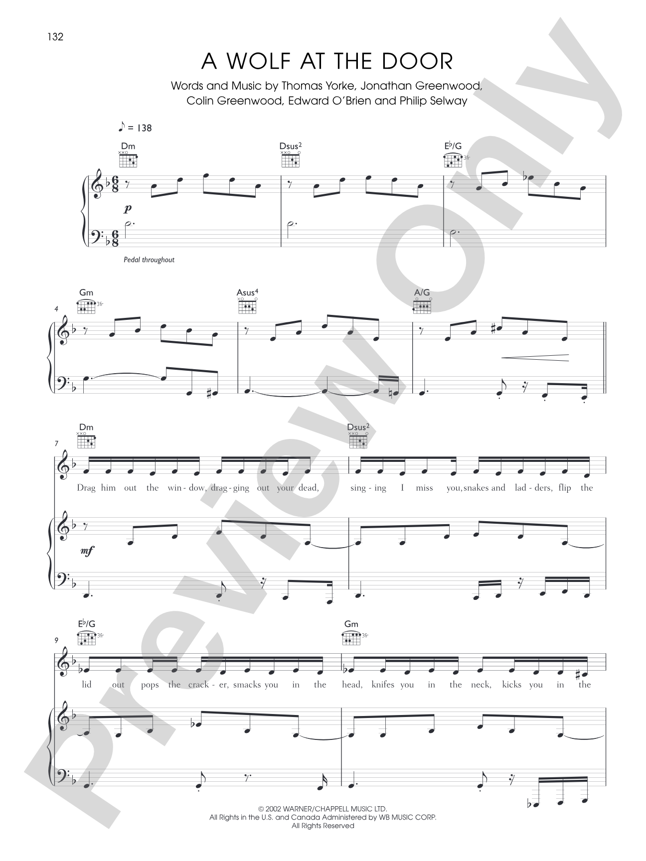 A Wolf at the Door: Piano/Vocal/Chords