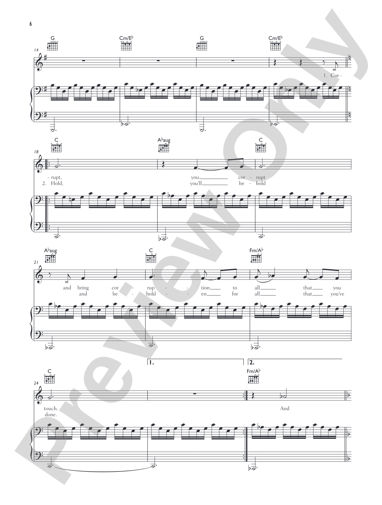 Take a Bow: Piano/Vocal/Chords