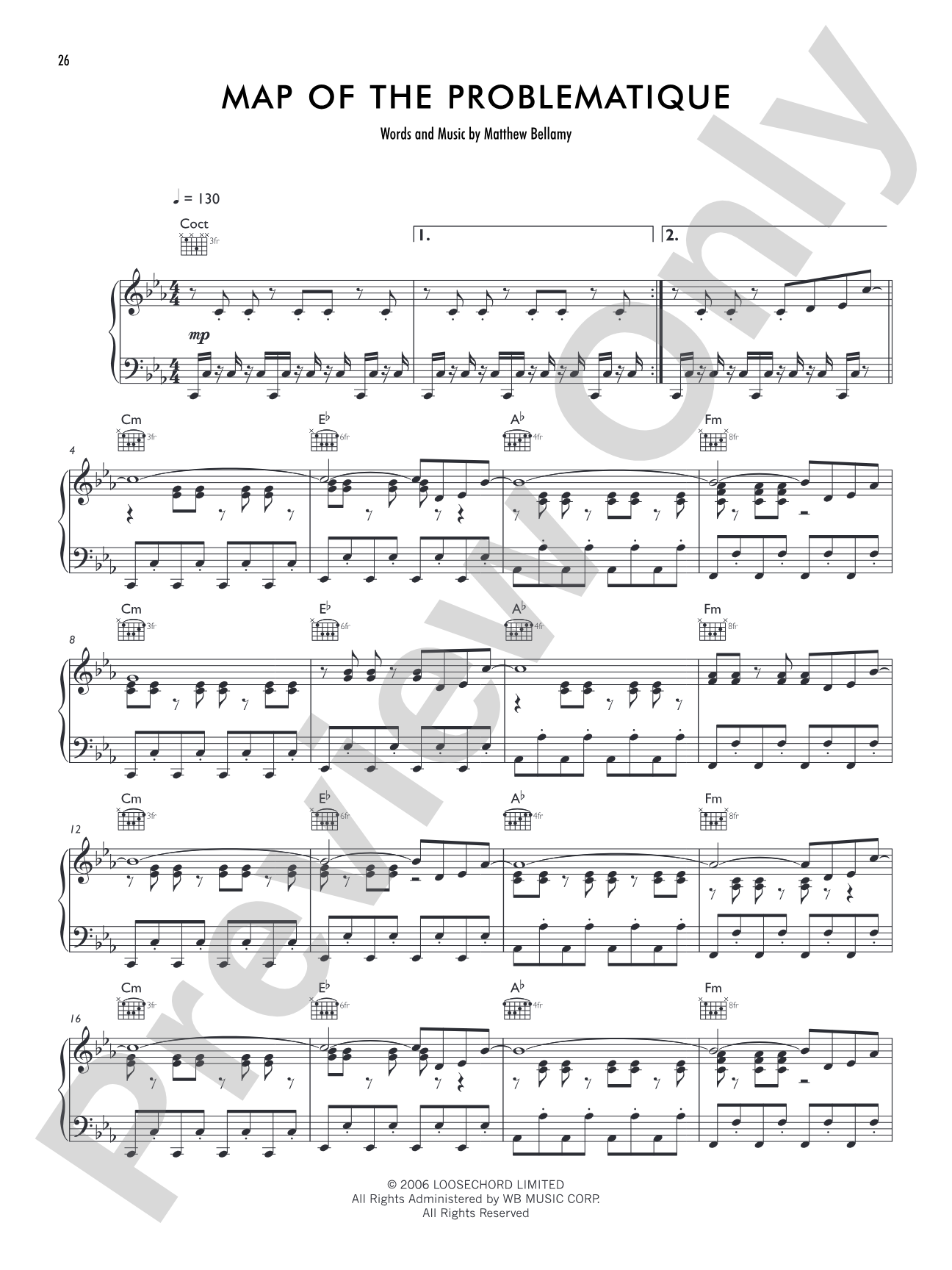 Map of the Problematique: Piano/Vocal/Chords