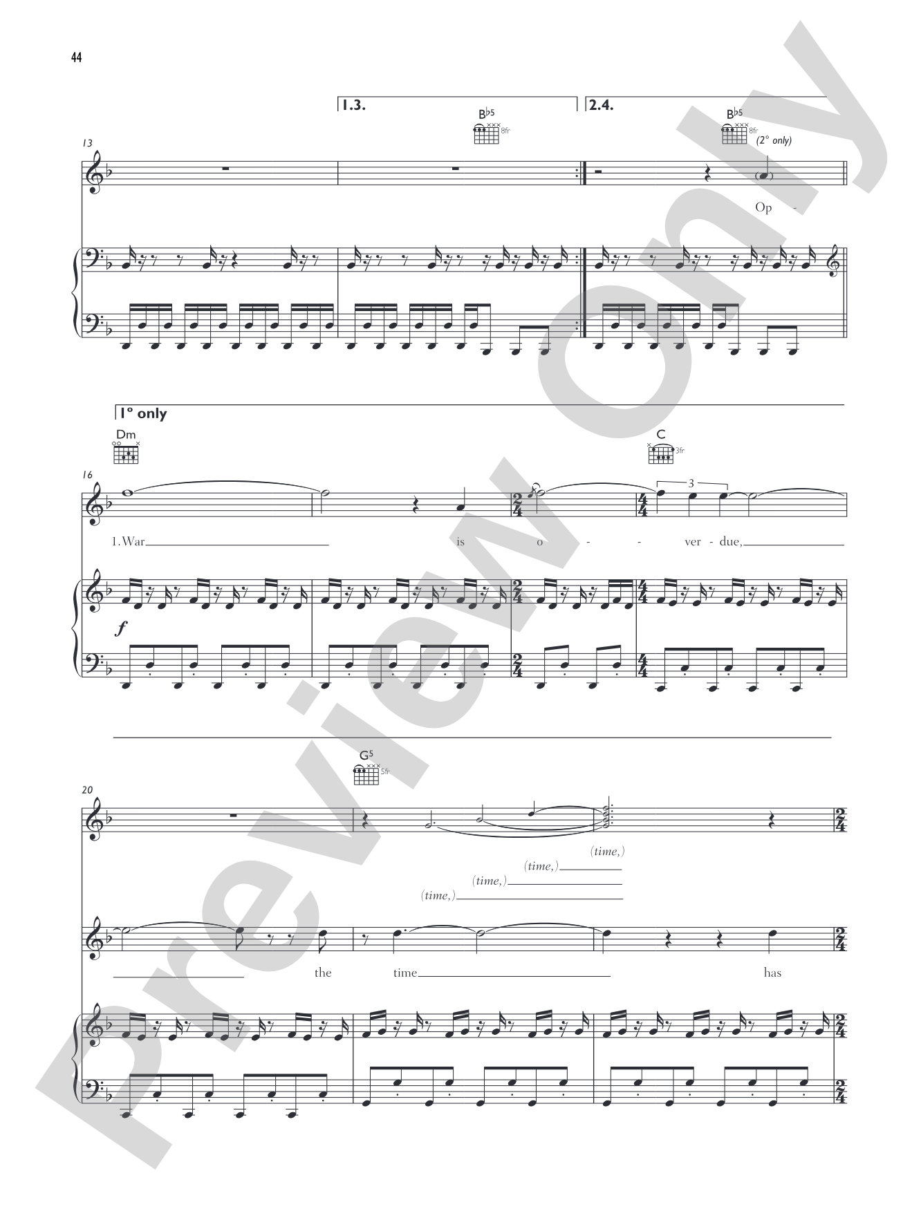 Assassin: Piano/Vocal/Chords