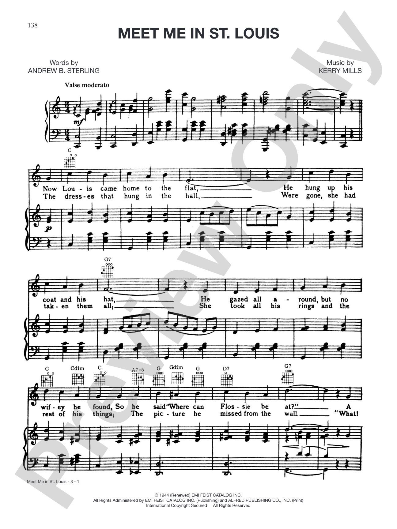 Meet Me In St. Louis (from "Meet Me In St. Louis"): Piano/Vocal/Chords