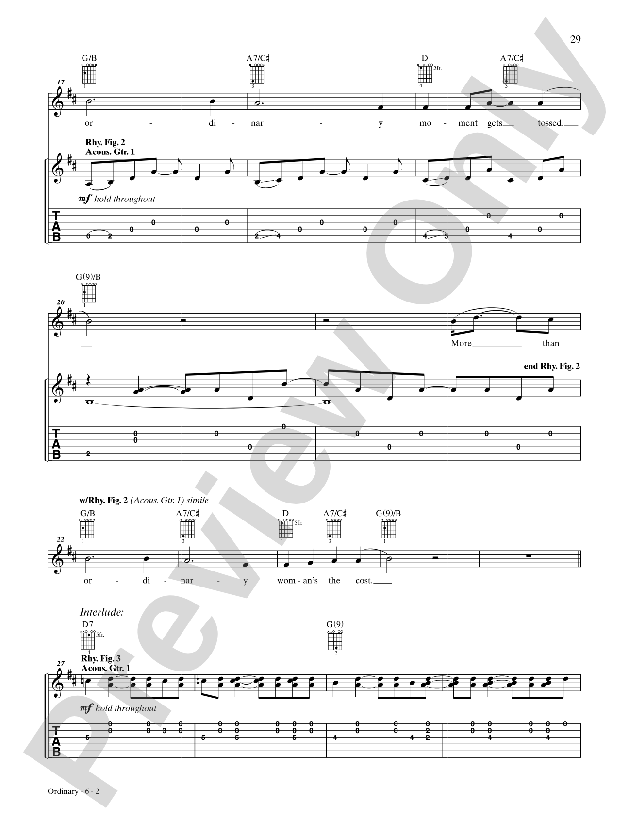 Ordinary: Authentic Guitar TAB