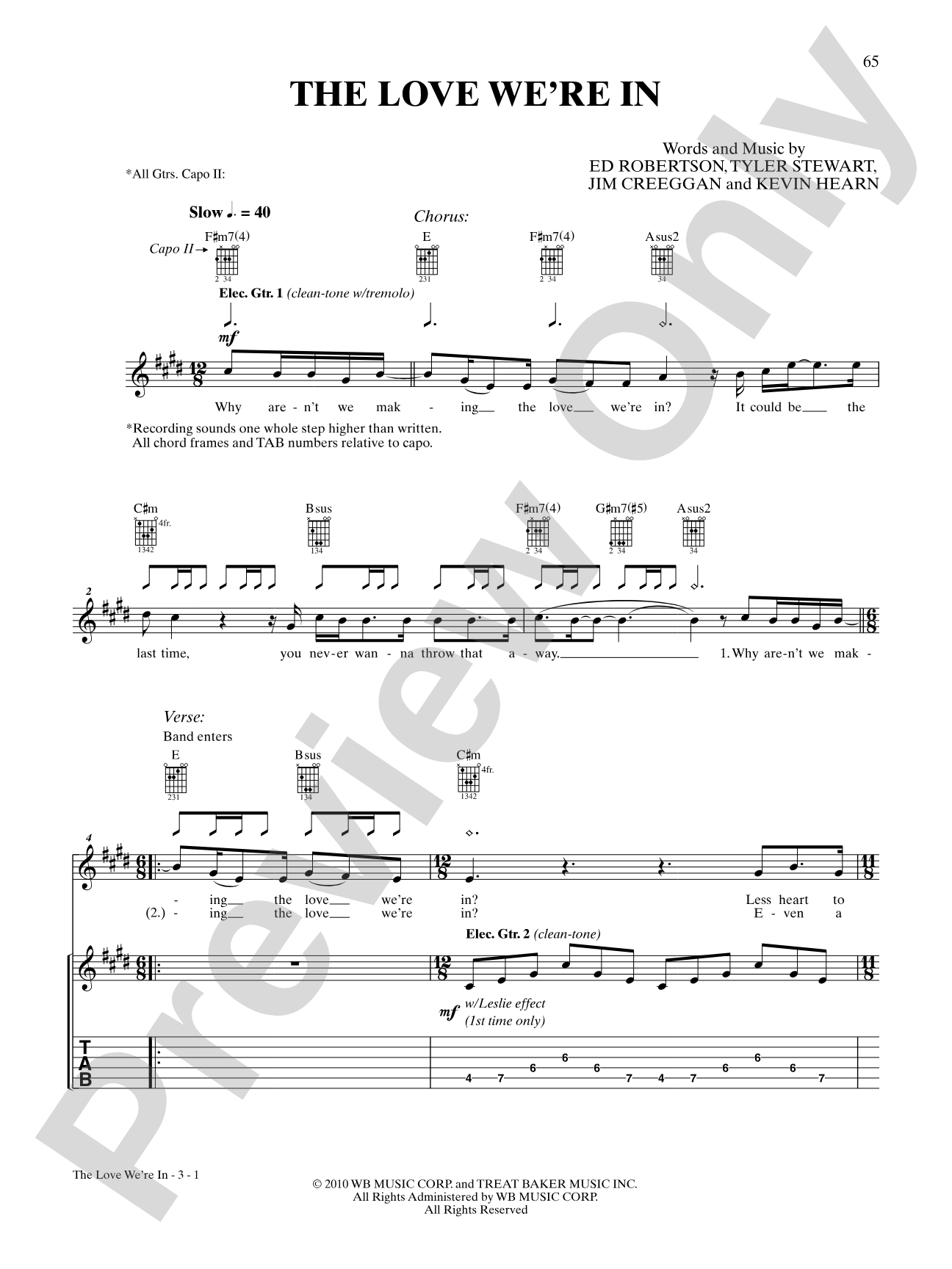 The Love We're In: Authentic Guitar TAB