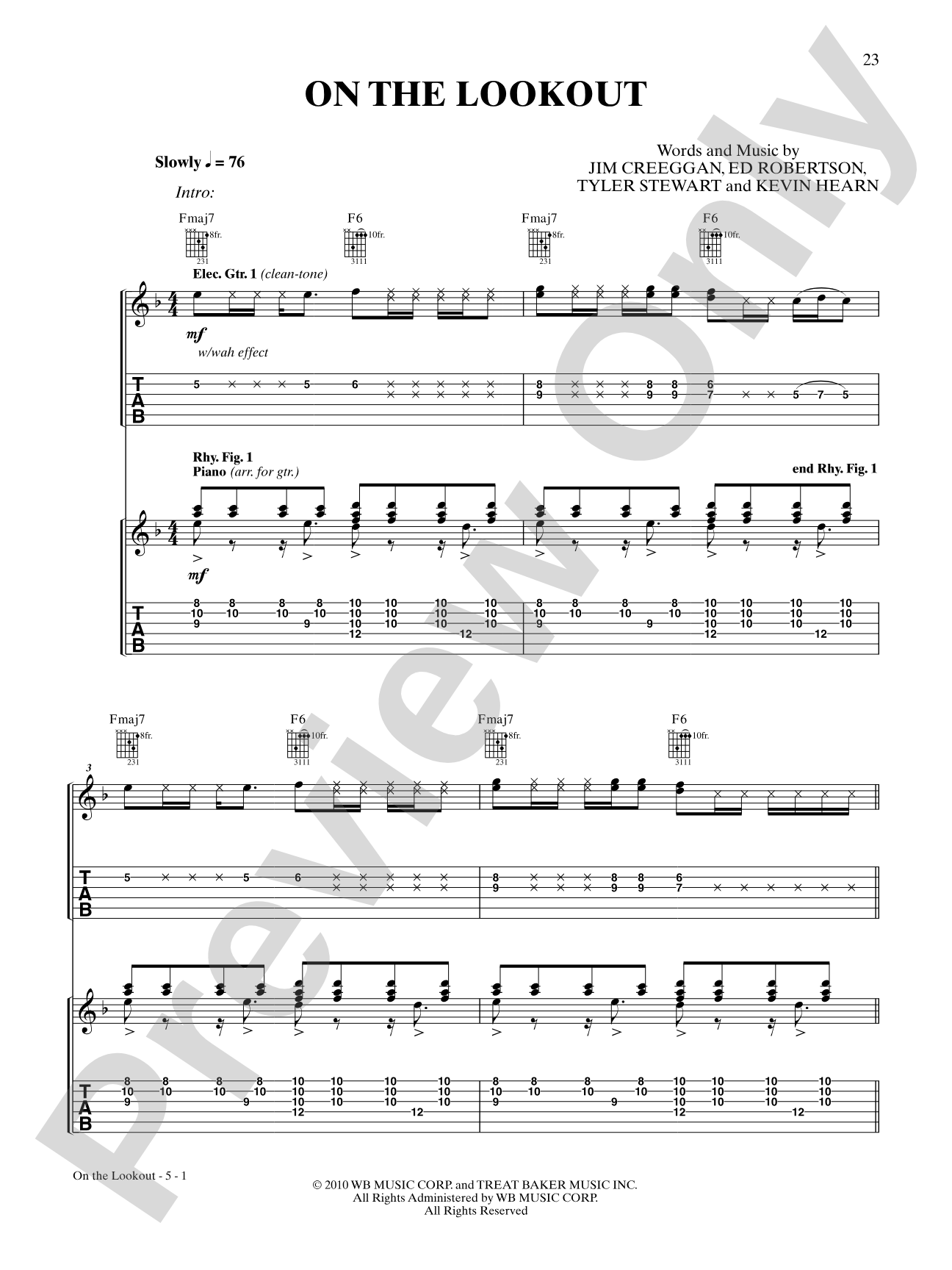 On the Lookout: Authentic Guitar TAB