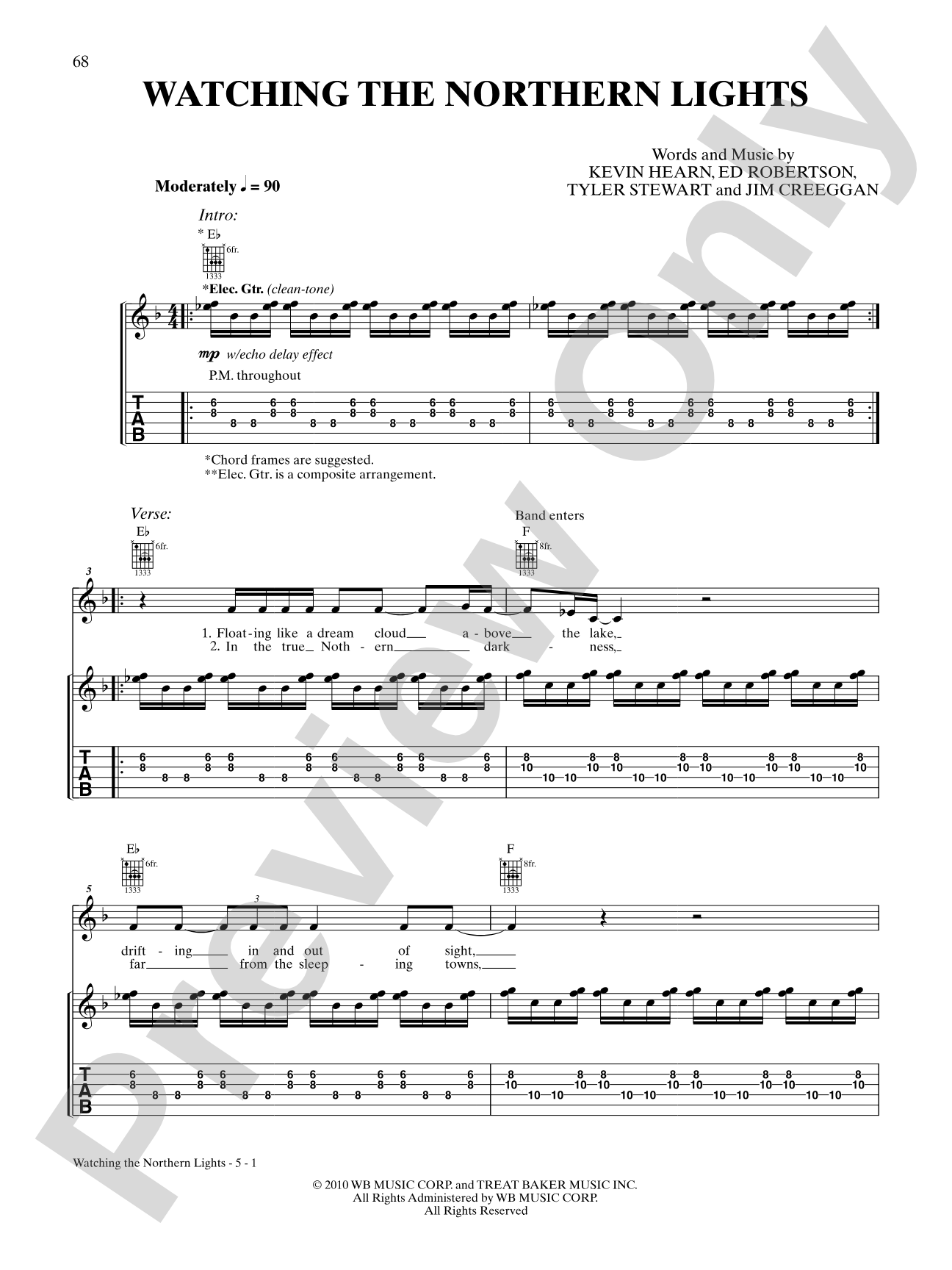 Watching the Northern Lights: Authentic Guitar TAB