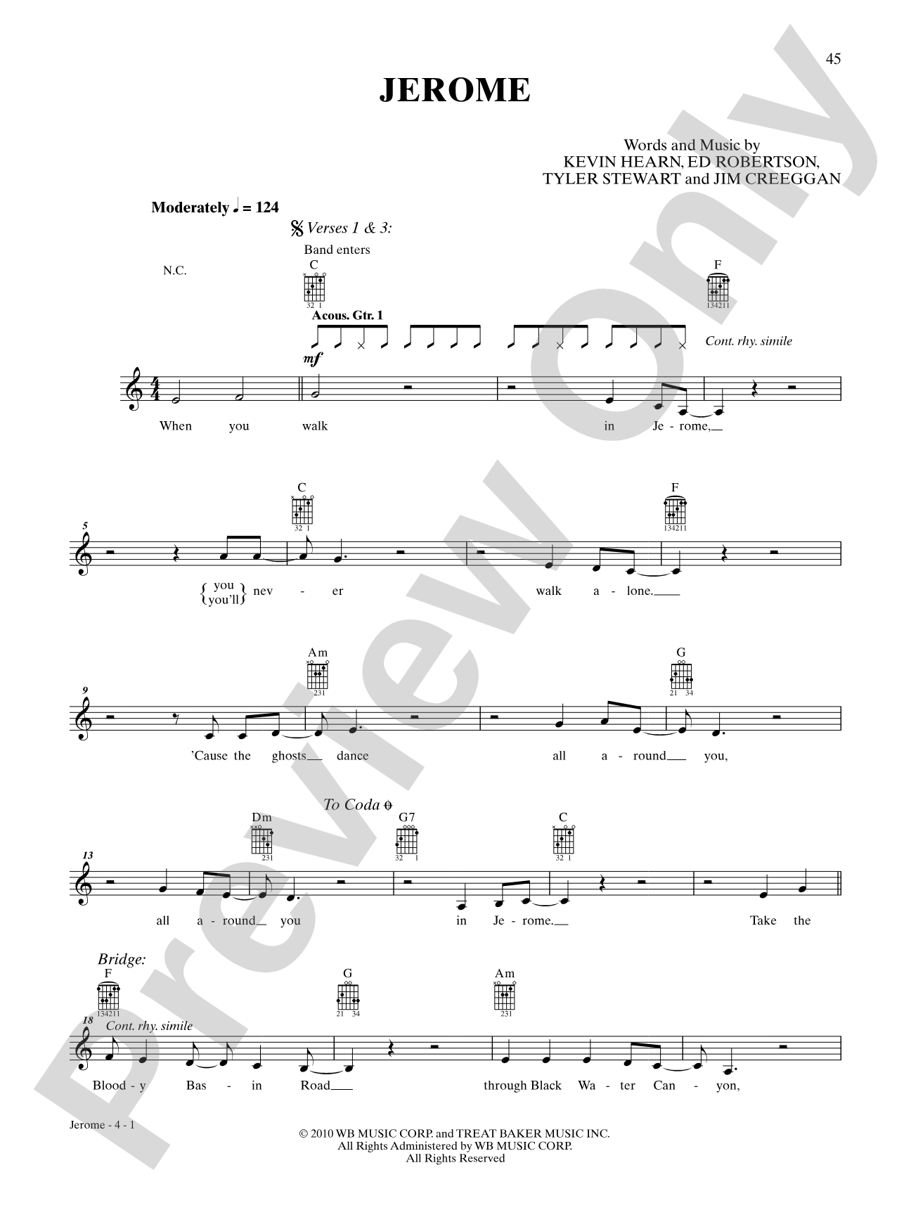 Jerome: Authentic Guitar TAB