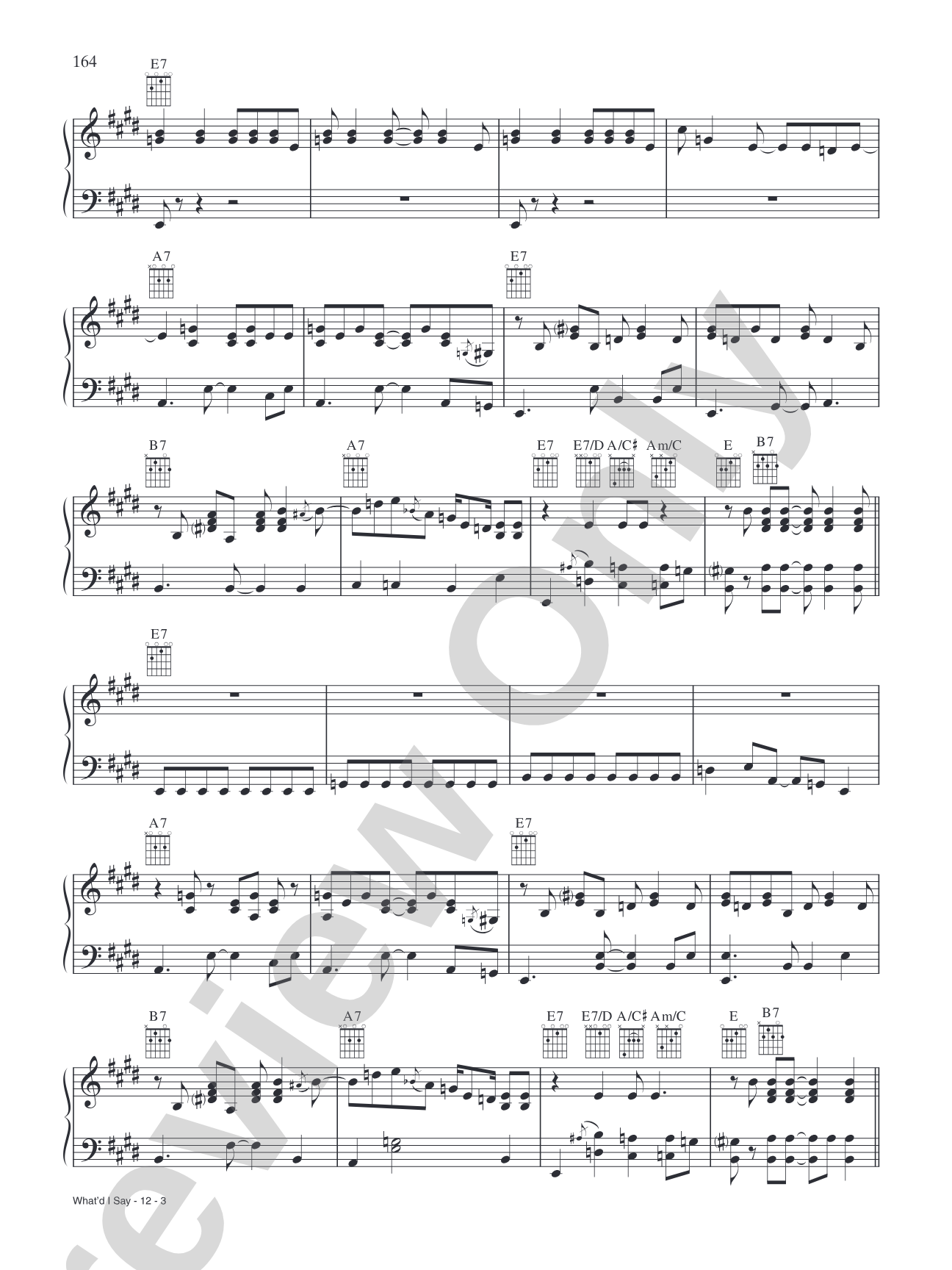 What'd I Say: Piano/Vocal/Chords