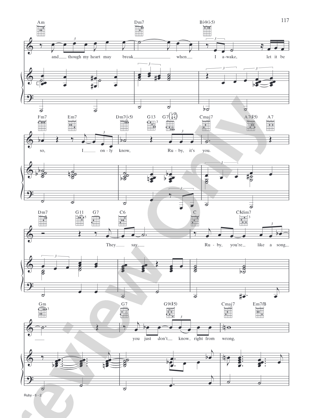 Ruby: Piano/Vocal/Chords