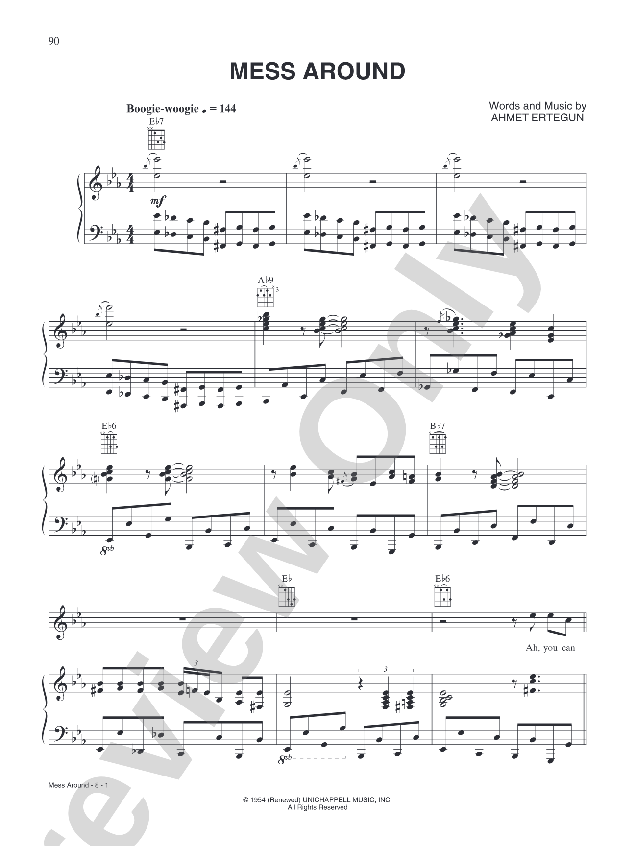 Mess Around: Piano/Vocal/Chords